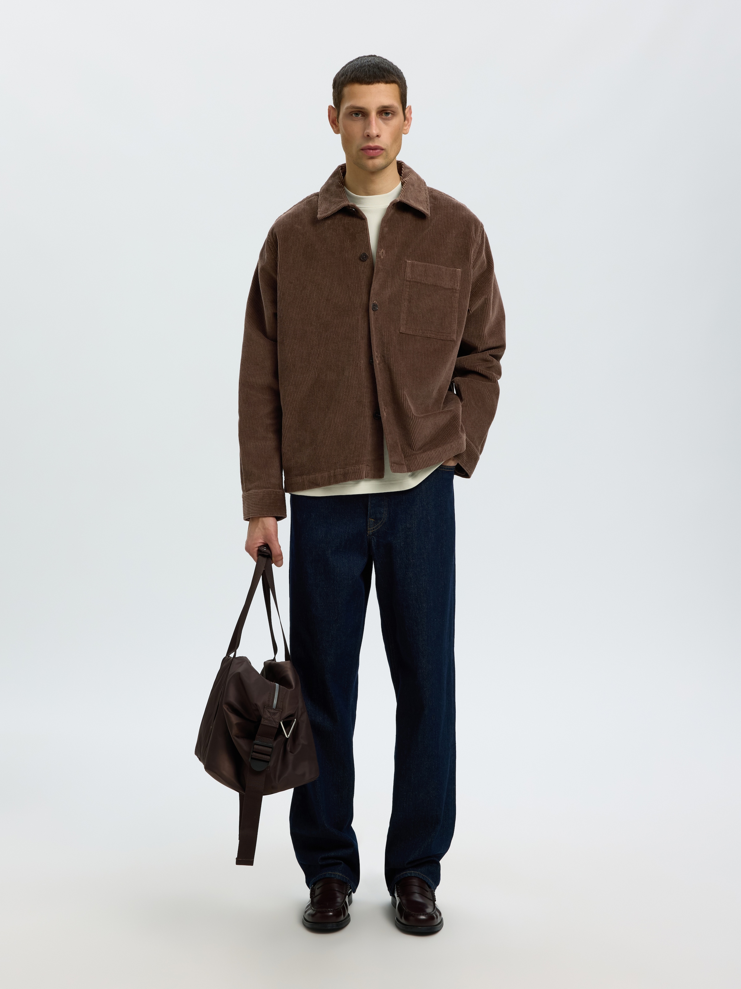 SELECTED Langarmhemd »SLMOTTO KRIS CORD OVERSHIRT NOOS« Baumwollmischung, regular fit