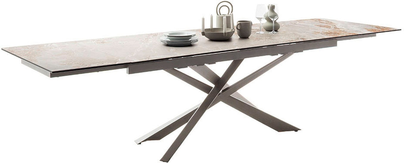 MCA furniture Esstisch »TESERO Auszugtisch 200-300 cm«, (Einzelstück), Keramik,Edelstahl,Marmor-Optik,ausziehbar,belastbar 100kg,10-12 Pers.