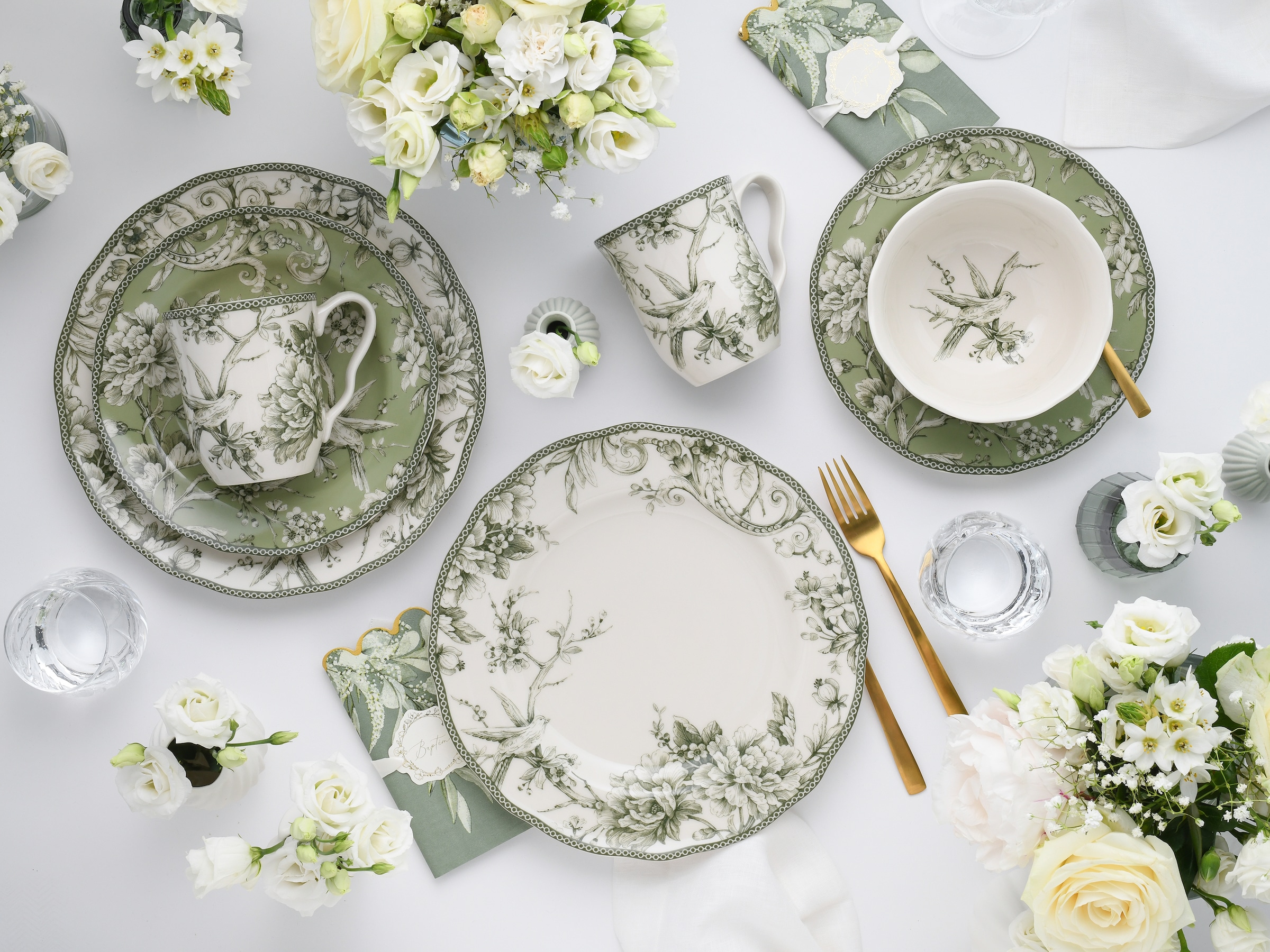 CreaTable Kombiservice »Adelaide, Service 16-tlg.« Nostalgischer Vintage Dekor, Elegante Form