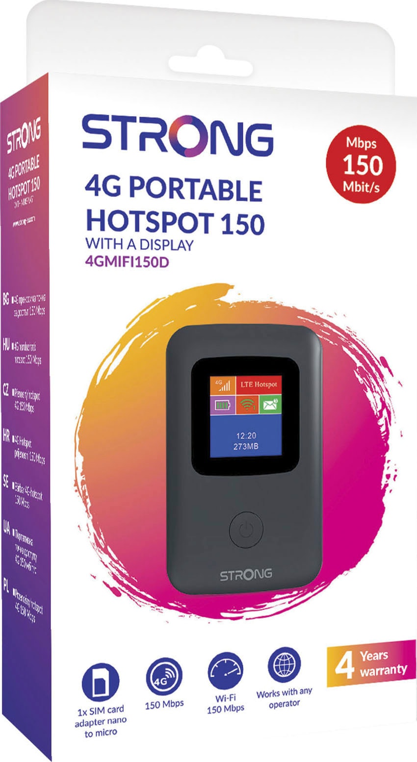 Strong 4G/LTE-Router »mobiler Hotspot, LTE bis 150 Mbit/s, WLAN bis 300 Mbit/s, Display«