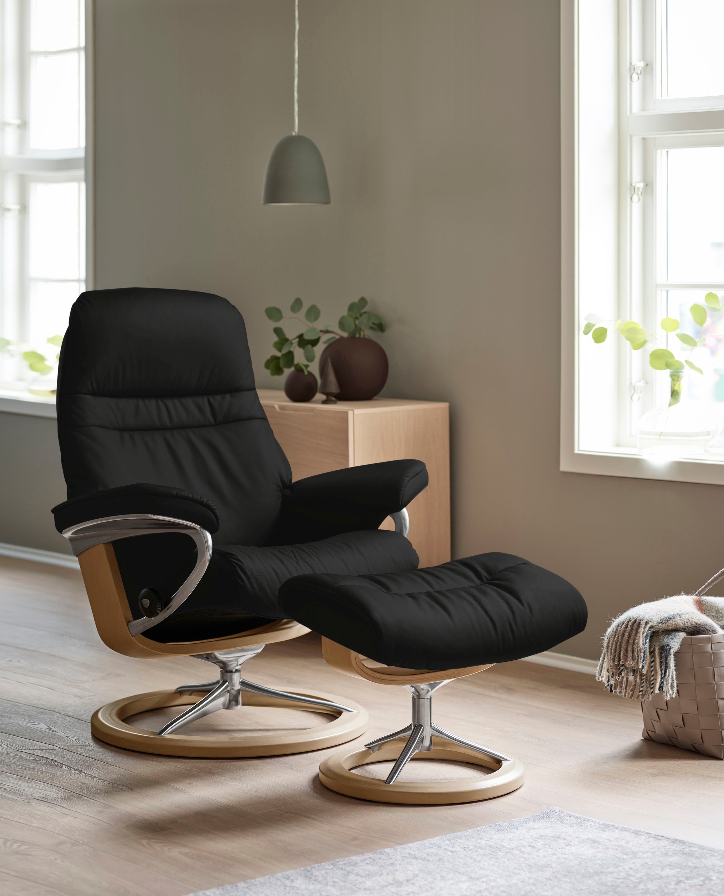 Stressless® Relaxsessel »Sunrise« Relaxsessel mit Hocker,  mit Signature Base, Größe S, Gestell Eiche