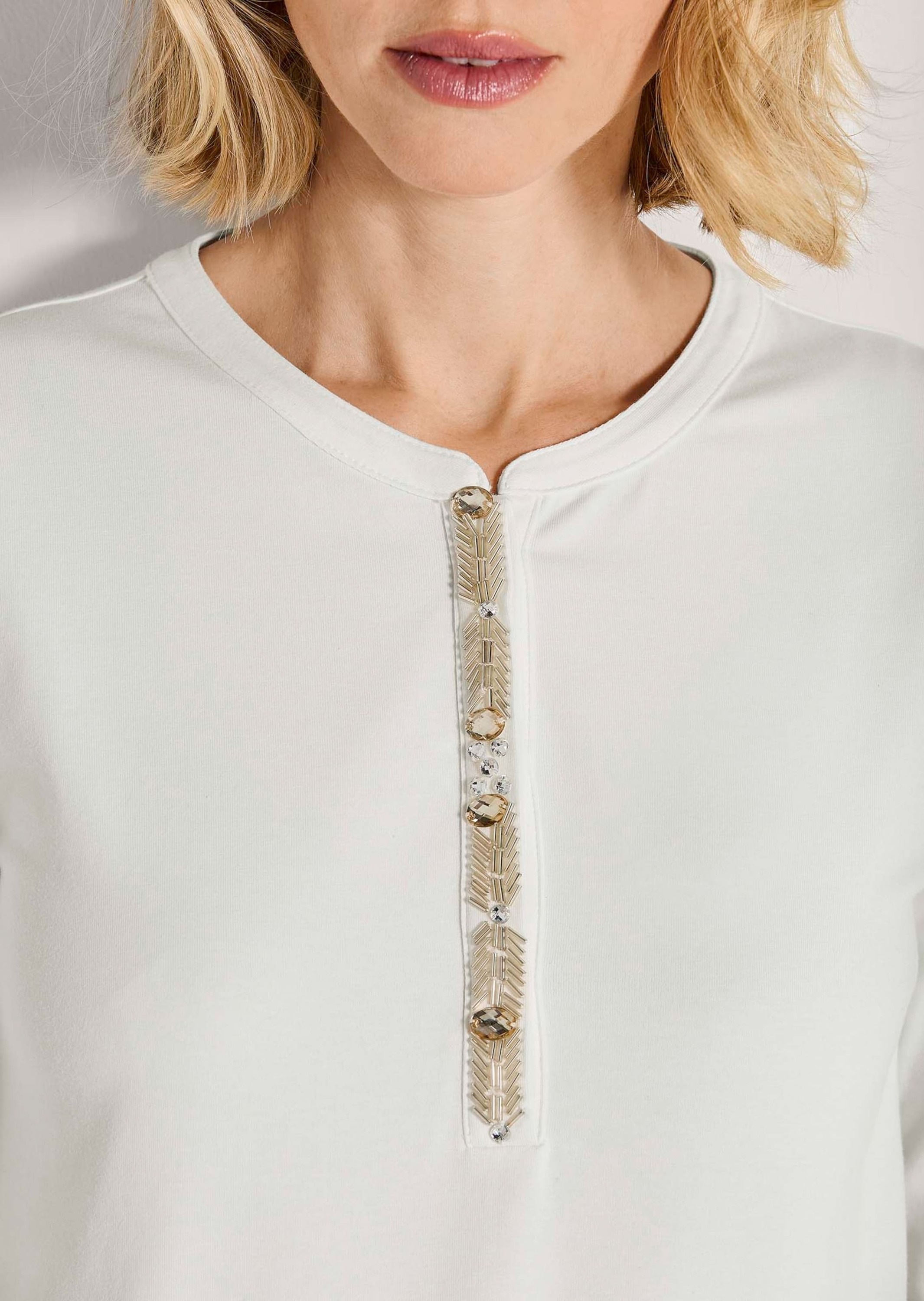 MADELEINE Langarmshirt »Blusenshirt Elegantes Shirt mit Schmucksteinen«