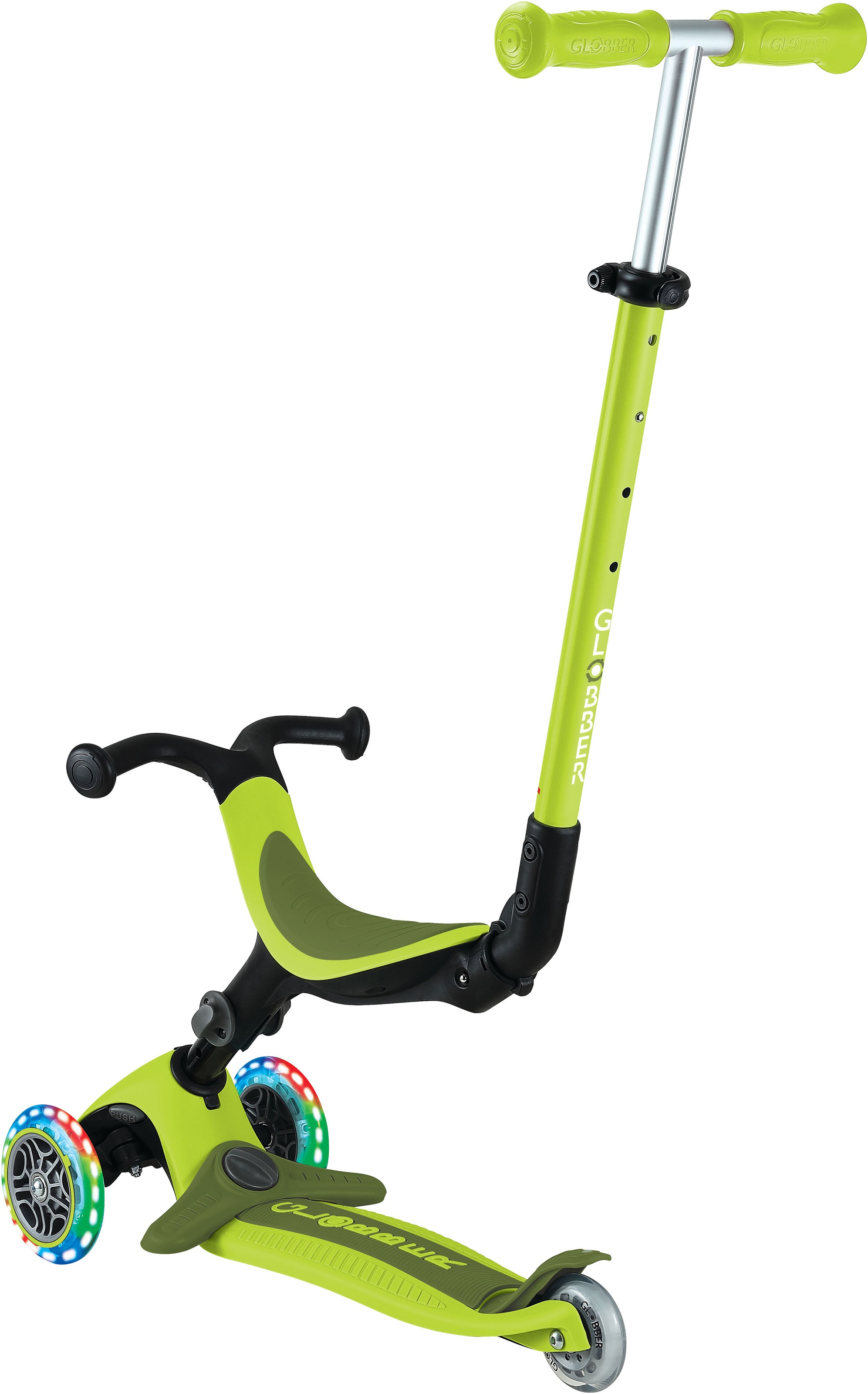 Globber Tretroller »GO-UP ACTIVE LIGHTS mit Leuchtrollen« Dreirad, Laufrad und Scooter