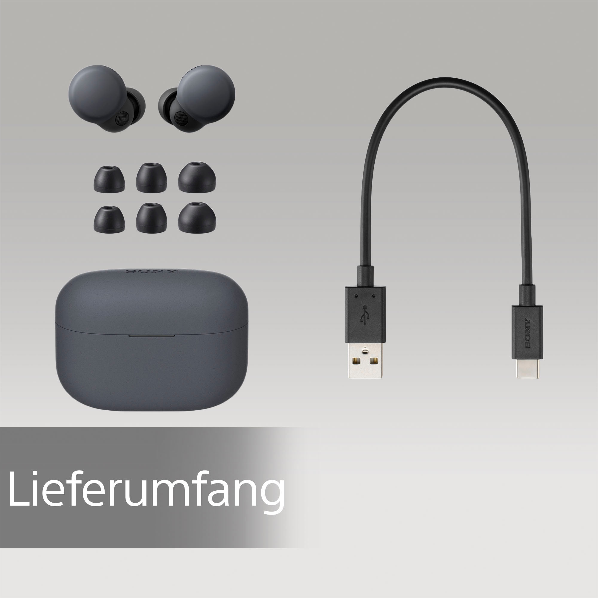 Sony wireless In-Ear-Kopfhörer »LinkBuds S«, Bluetooth-NFC, Noise-Cancelling-True Wireless, Noise Cancelling, Touch-Steuerung, 20 st. Akkulaufzeit