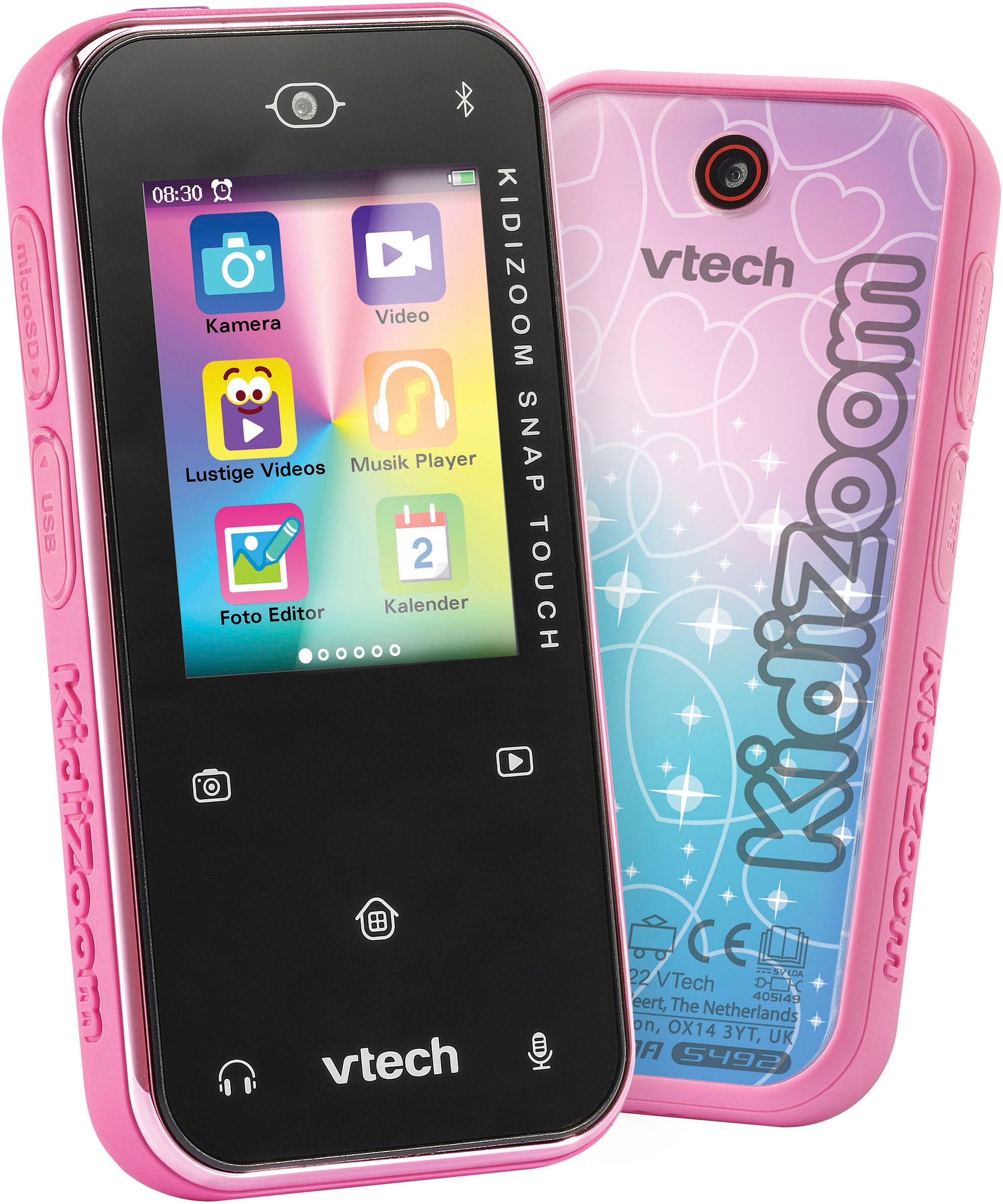 Vtech® Kinderkamera »KidiZoom Snap Touch, pink«, im coolen Smartphone-Format; inklusive Tragetasche