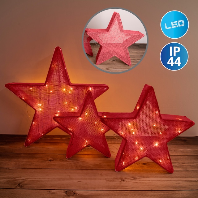 Garantie 1 Stars näve | 3 kaufen XXL Set>>Christmas Stern LED 3er Jahren LED Stars«, flammig-flammig, »Christmas online mit