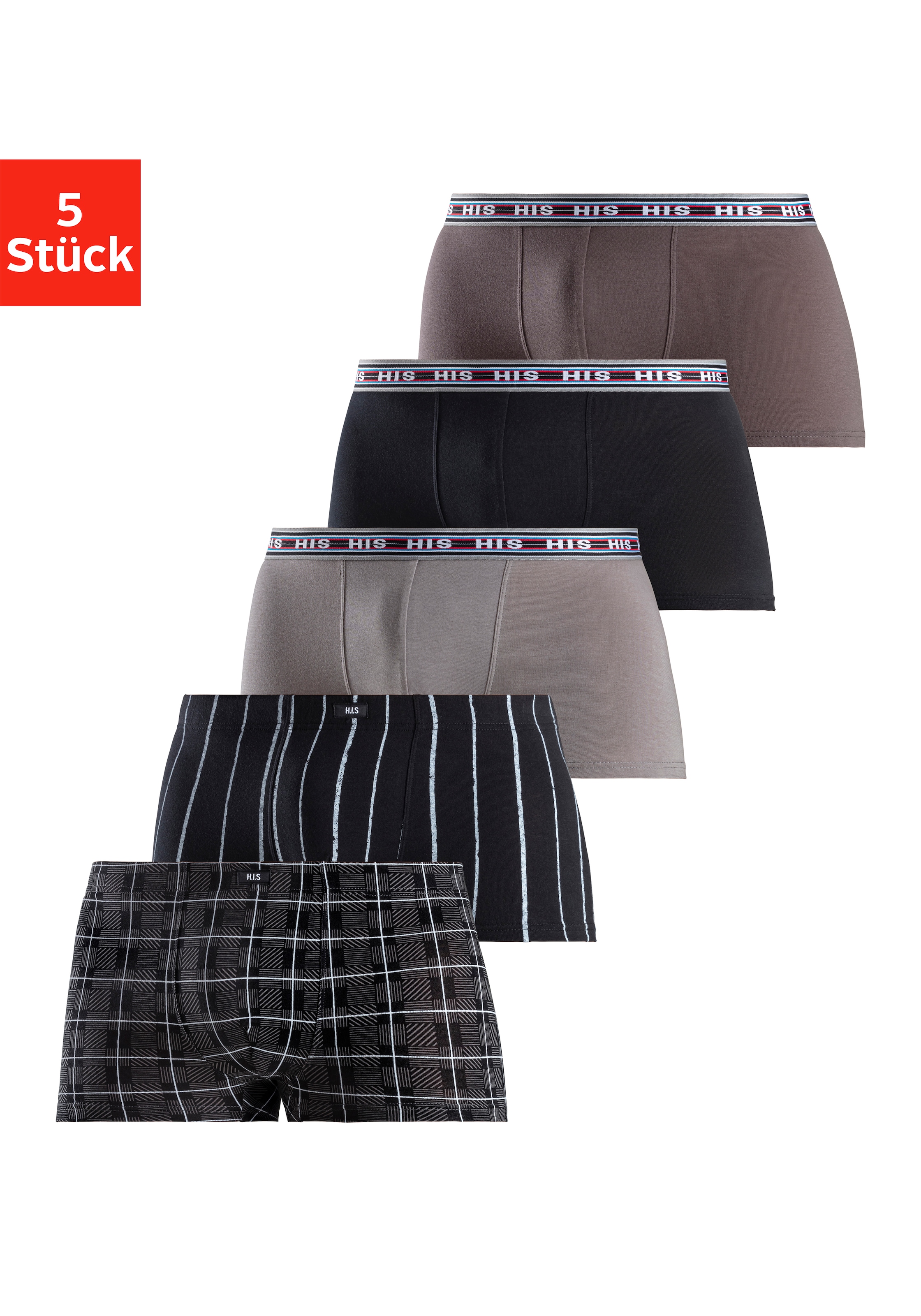 H.I.S Boxer »Boxershorts für Herren« Packung, 5 Stk. aus Baumwoll-Stretch