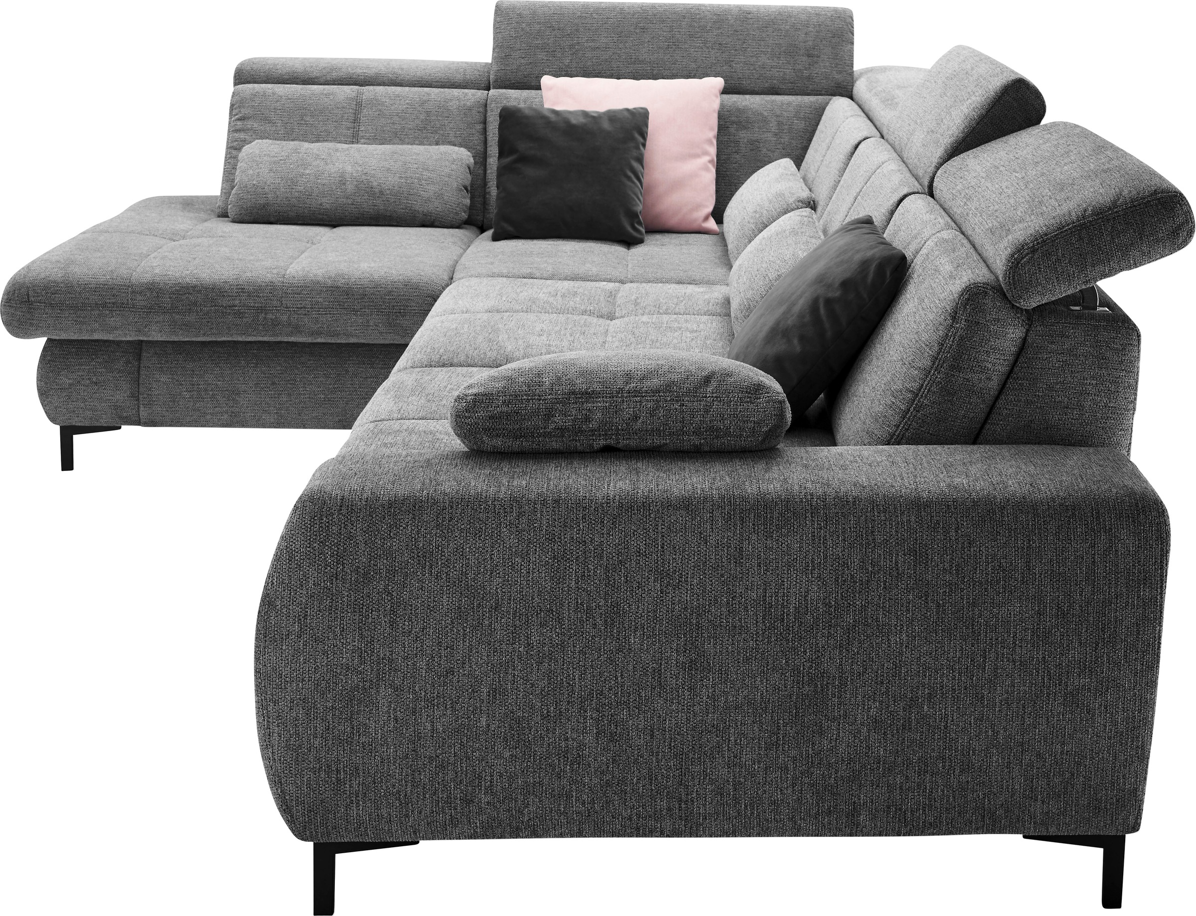 set one by Musterring Ecksofa »SO 3400, Komfortsitzhöhe 47cm oder 49cm, inkl. Sitztiefenverstellung«, verschiedene Funktionen, Kaltschaumpolsterung, Stellmaße 220 x 317 cm