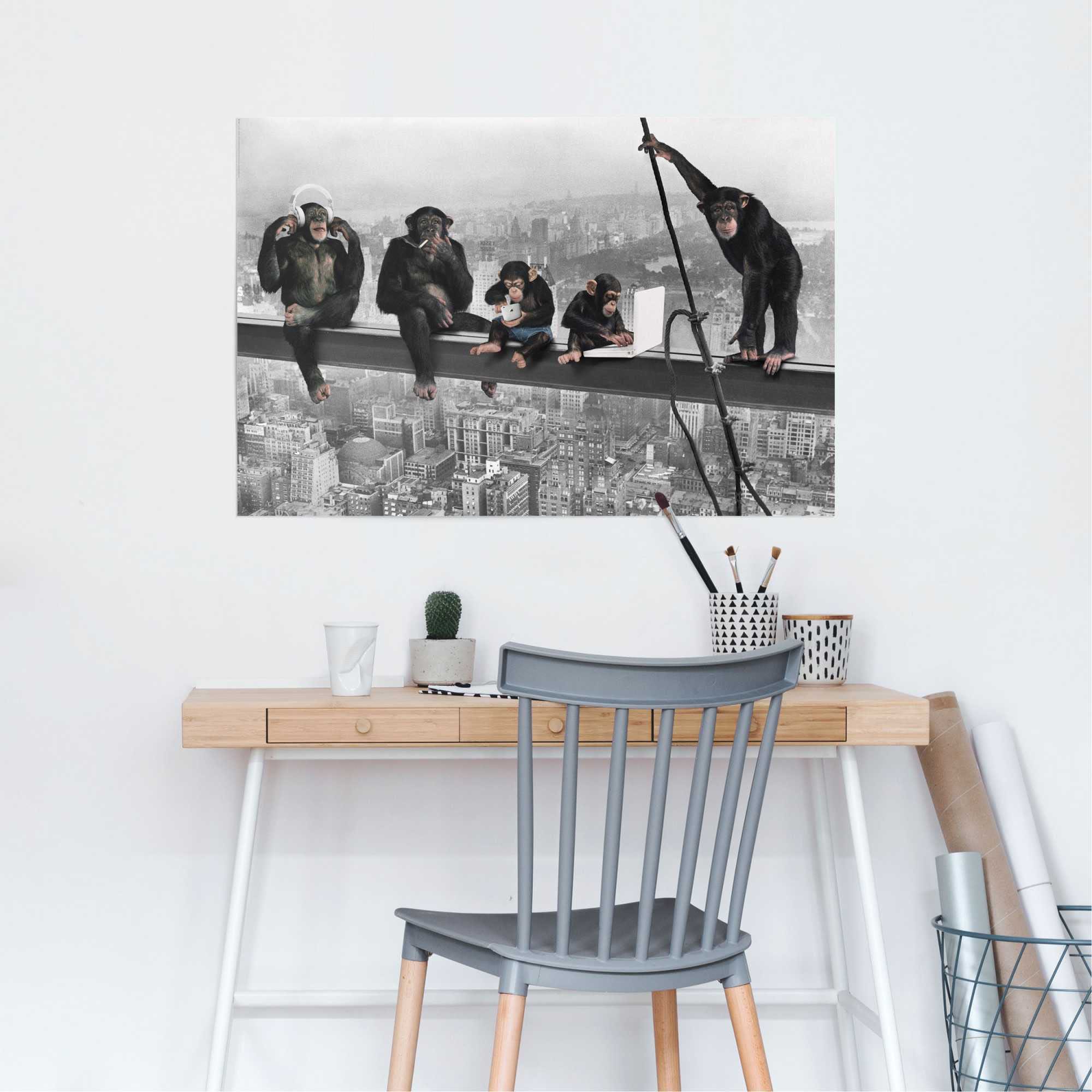 Reinders! Poster »Schimpanse Stahlträger« 1 Stk. tlg.