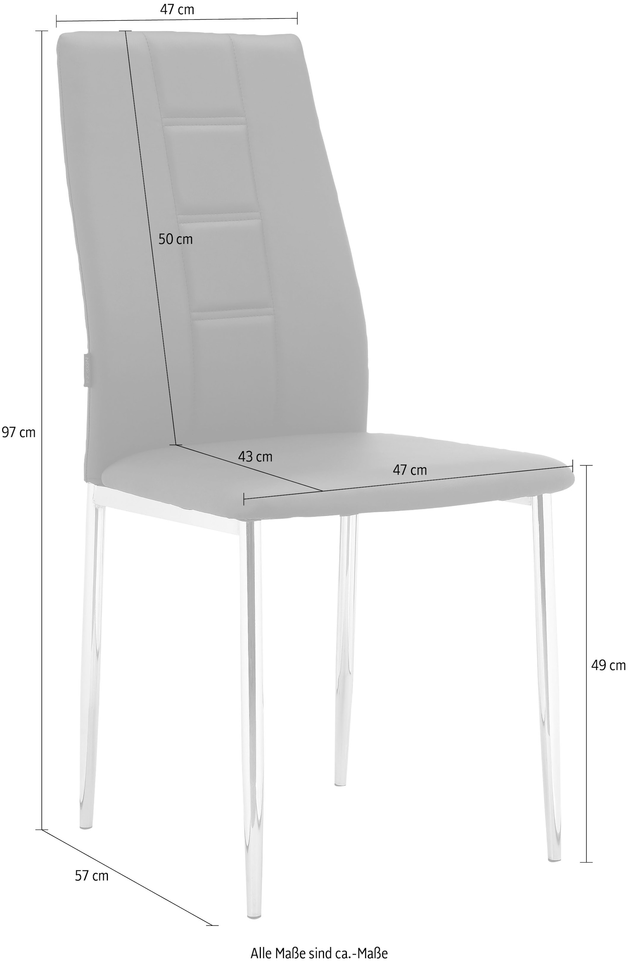 INOSIGN Esszimmerstuhl »Acilino«, 2 St., Kunstleder, im 2er Set erhältlich,  mit Sitz und Rücken gepolstert, Sitzhöhe 49 cm auf Rechnung bestellen