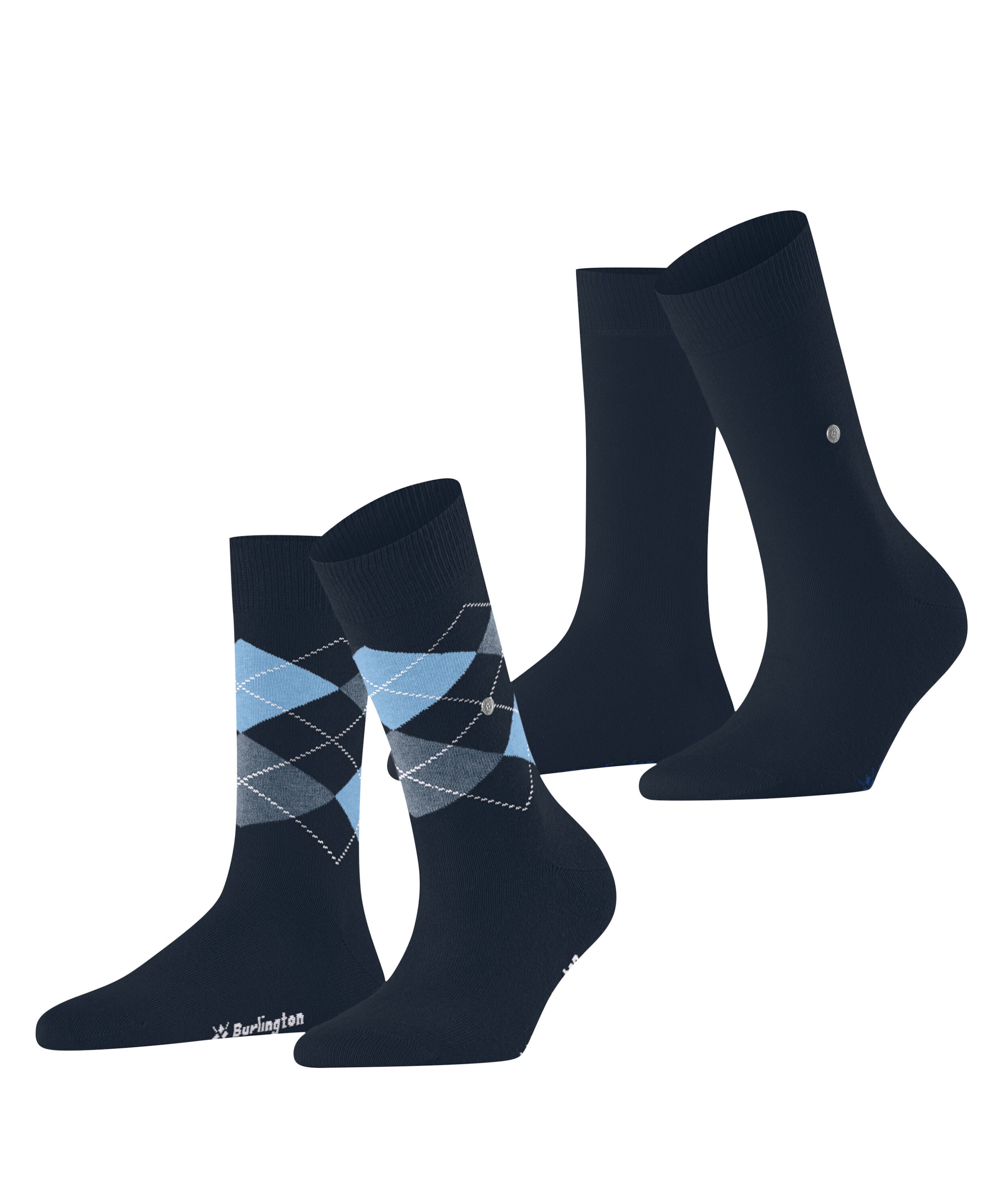 Burlington Socken »Everyday Mix« 2 Paar,  Einheitsgröße 36-41, unifarben und Argyle-Muster