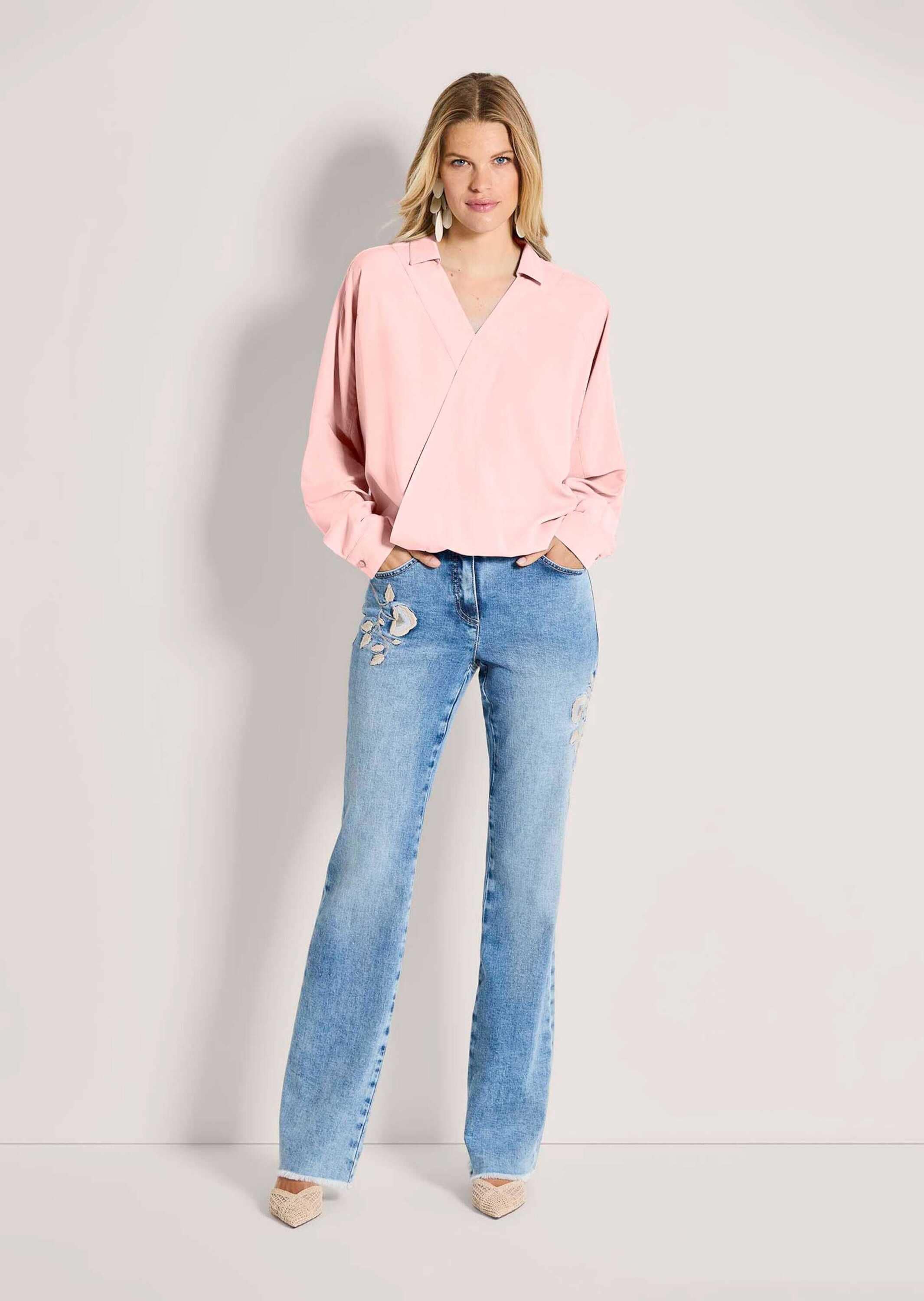 MADELEINE Langarmbluse »Bluse Bluse im Wickel-Look«