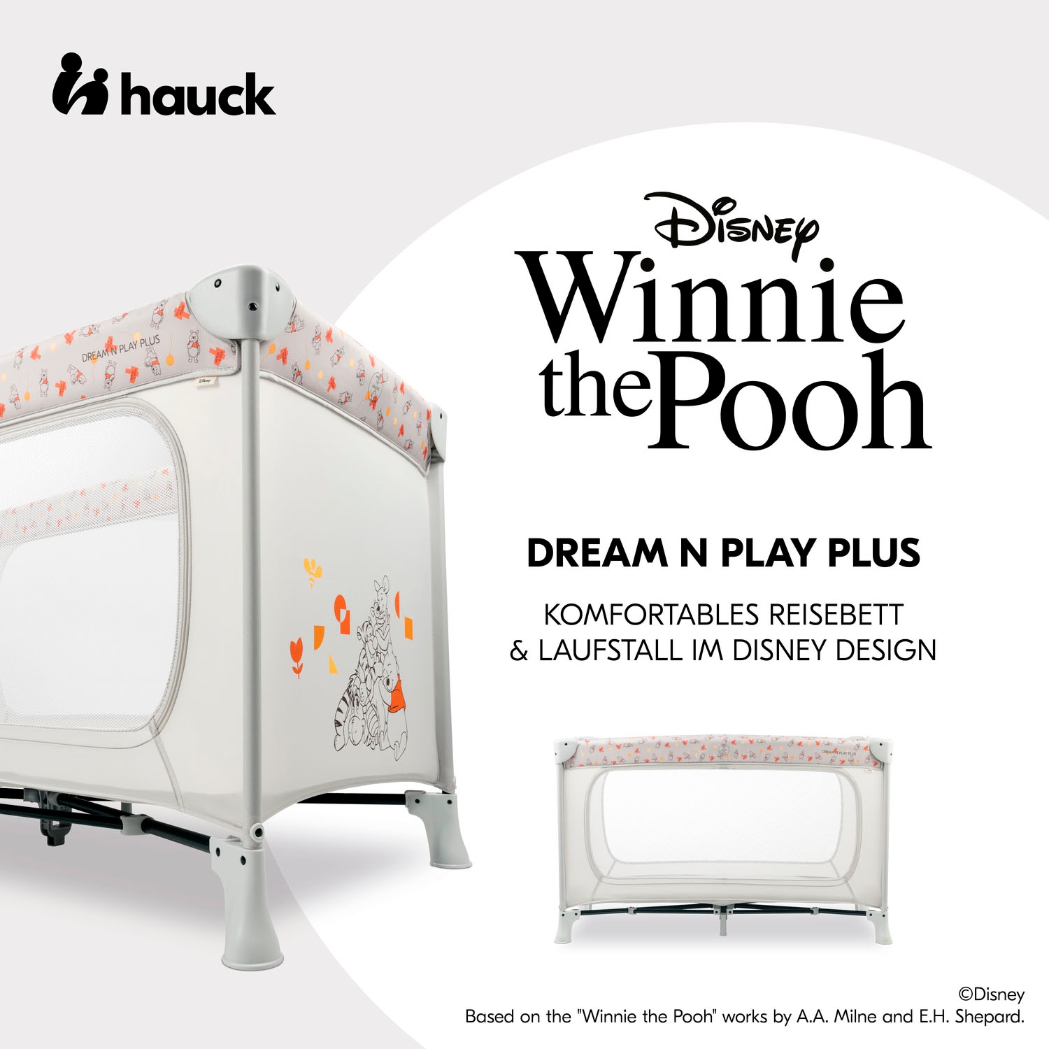 Hauck Baby-Reisebett »Dream N Play Plus, Disney Pooh Friends Beige«