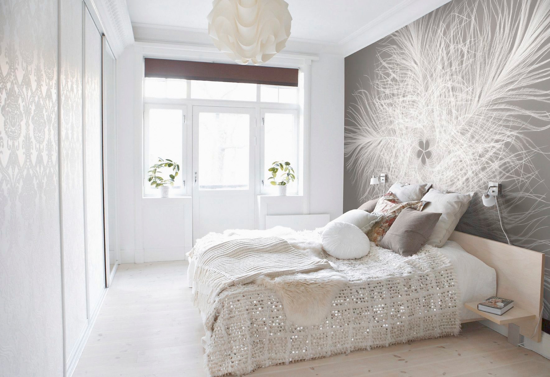 Komar Vliestapete »Vlies - Federstern - Größe 368 x 248 cm«, bedruckt, Wohnzimmer, Schlafzimmer