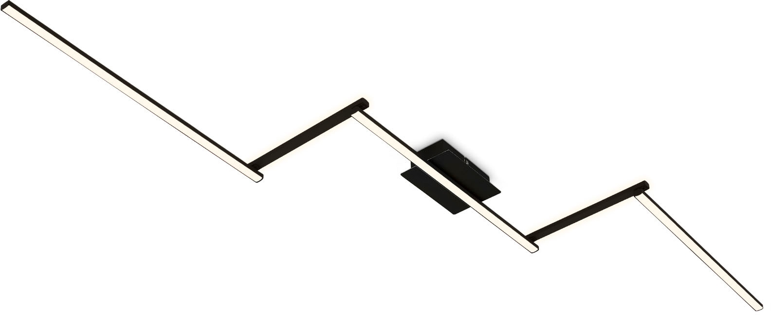 Briloner Leuchten LED Deckenleuchte »3501015 STAFF«, Leuchtmittel LED-Board | LED fest integriert, Deckenlampe, 227,2x12x5cm, Schwarz, 24W, Wohnzimmer, Schlafzimmer