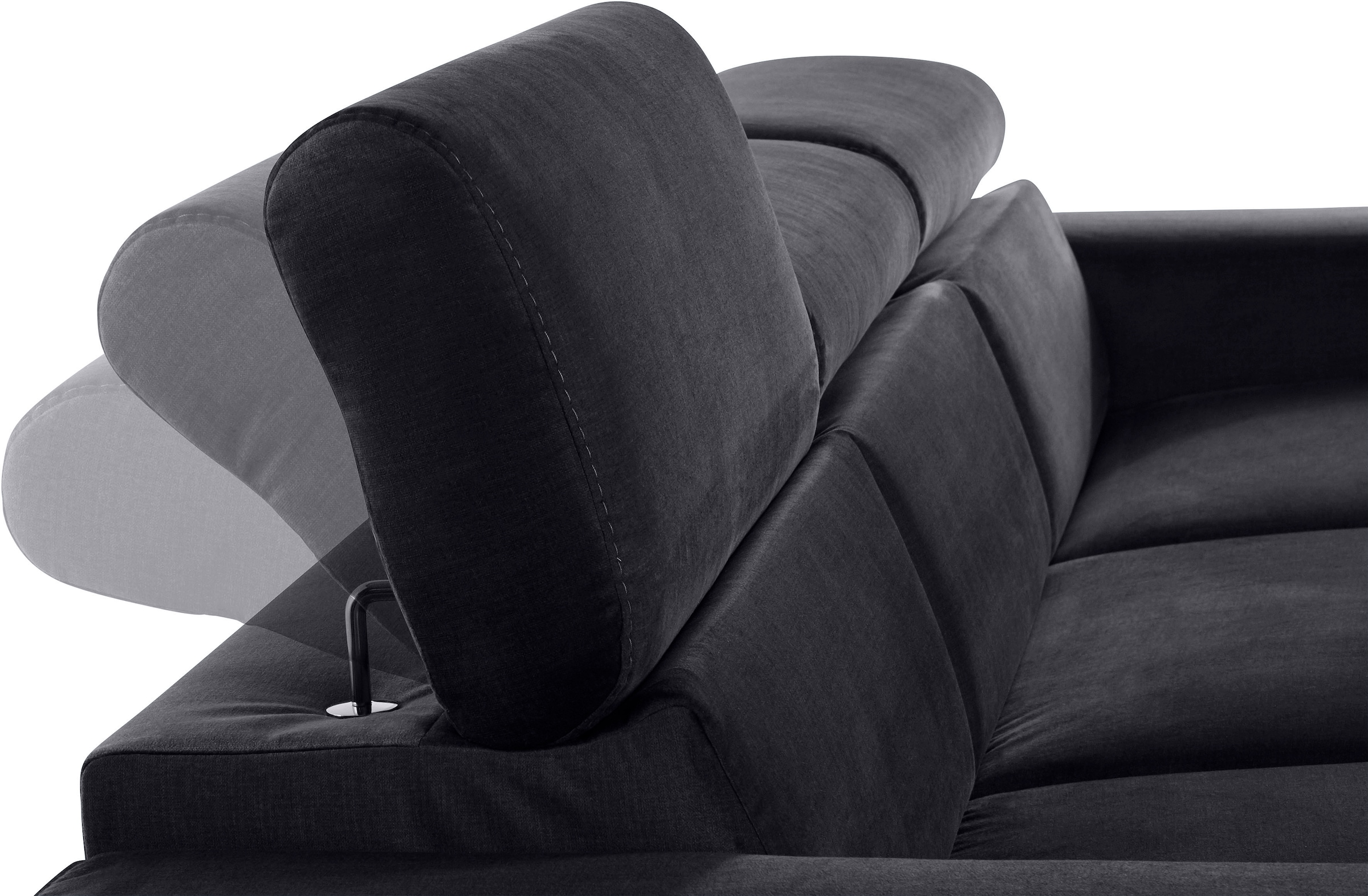 COTTA Ecksofa »Morven L-Form«, Inklusive Kopfteilverstellung, wahlweise mit Ladestation, Bettfunktion