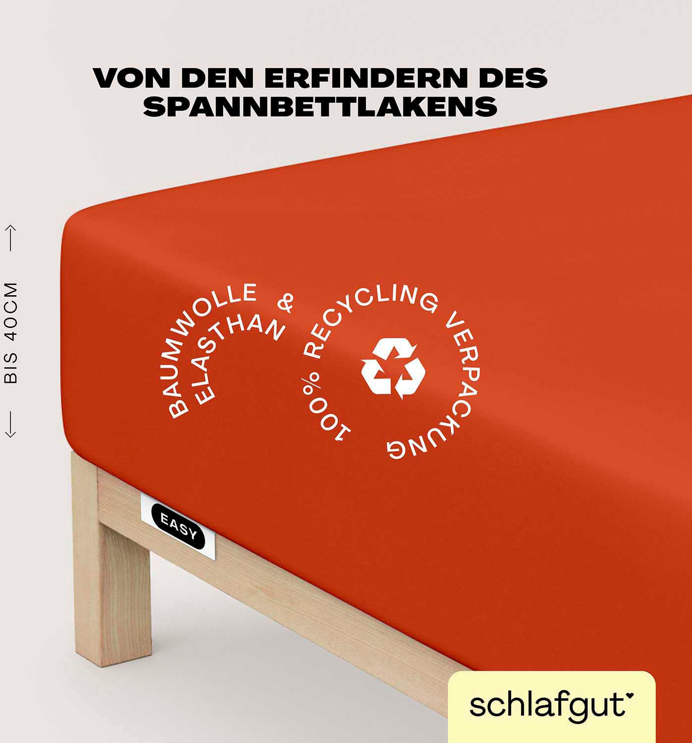 Schlafgut Spannbettlaken »EASY Jersey Elasthan Boxspring«, MADE IN GREEN by OEKO-TEX®