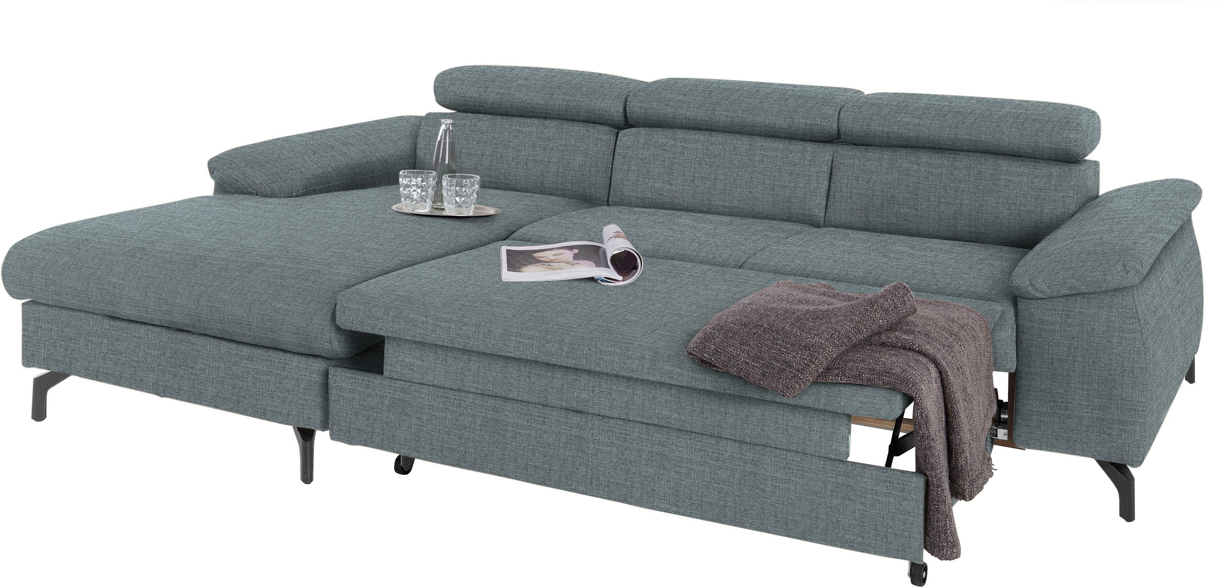 COTTA Ecksofa »Kitty L-Form«, inkl. Kopfteilverstellung, optional mit Bettfunktion u. Bettkasten