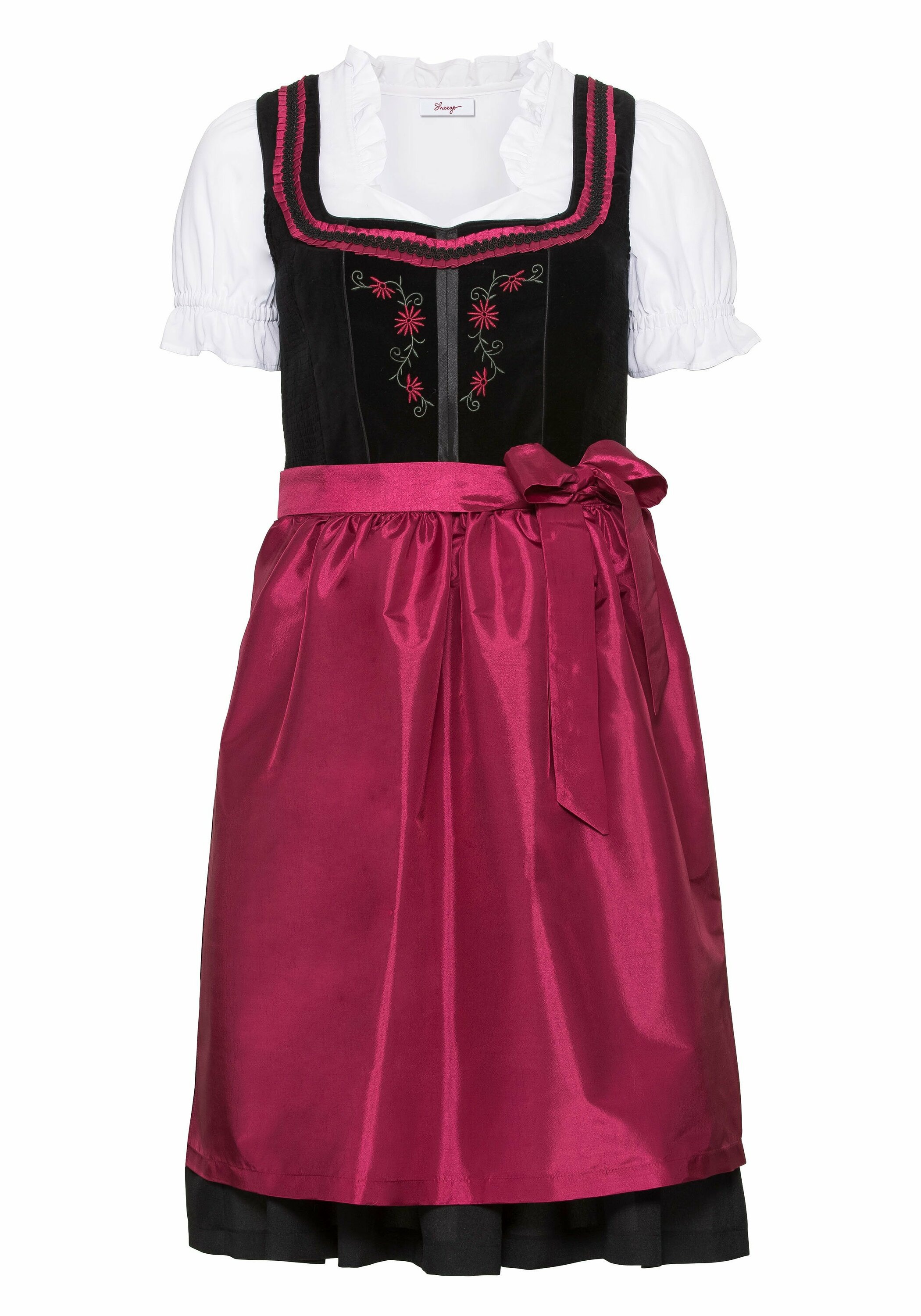 Sheego Dirndl »Dirndl mit Schürze und Bluse 3tlg.«, (mit Dirndlbluse), mit Schürze und Bluse 3tlg.