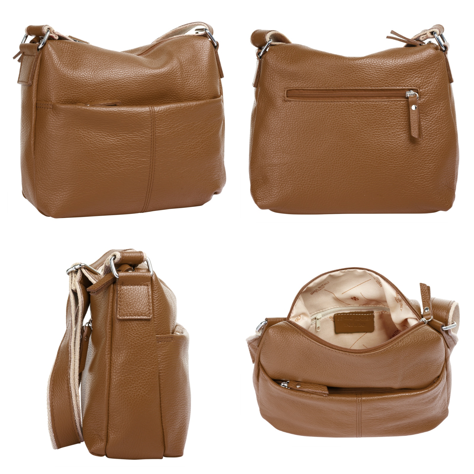 Samantha Look Umhängetasche echt Leder, Made in Italy