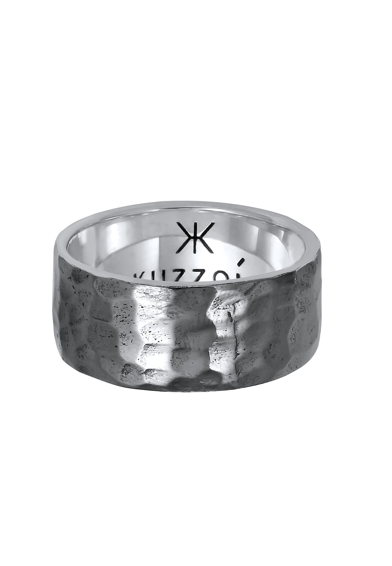 Kuzzoi Silberring »Ring Herren Gehämmert Markant Matt 925 Silber«
