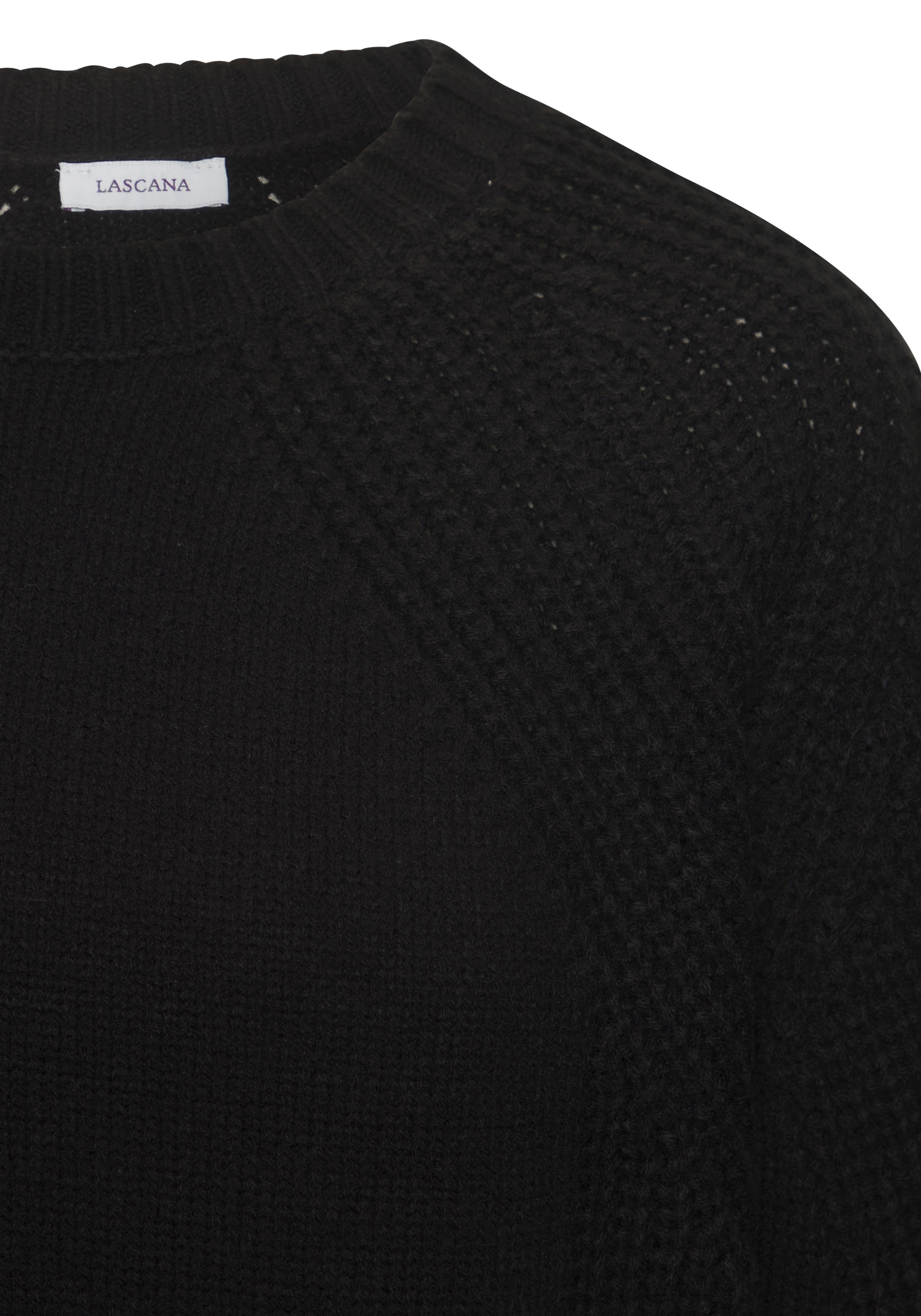 LASCANA Strickpullover mit Grobstrick-Details, Damen Pullover mit Rundhals
