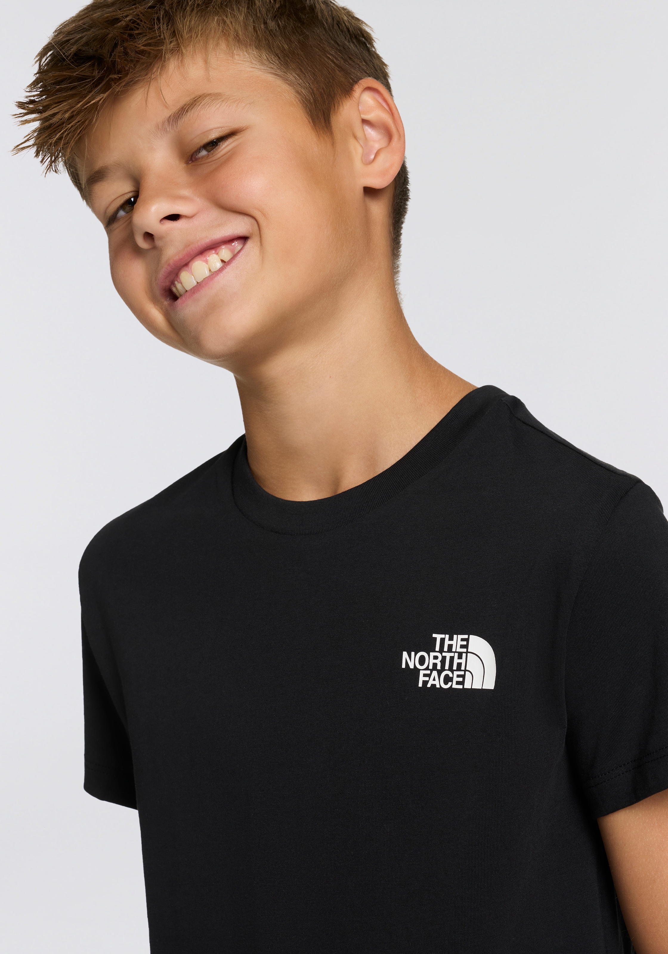 The North Face T-Shirt »TEEN SIMPLE DOME REGULAR SS TEE« für Jugendliche, sportlicher Stil, Kurzarm, mit Rundhalsausschnitt
