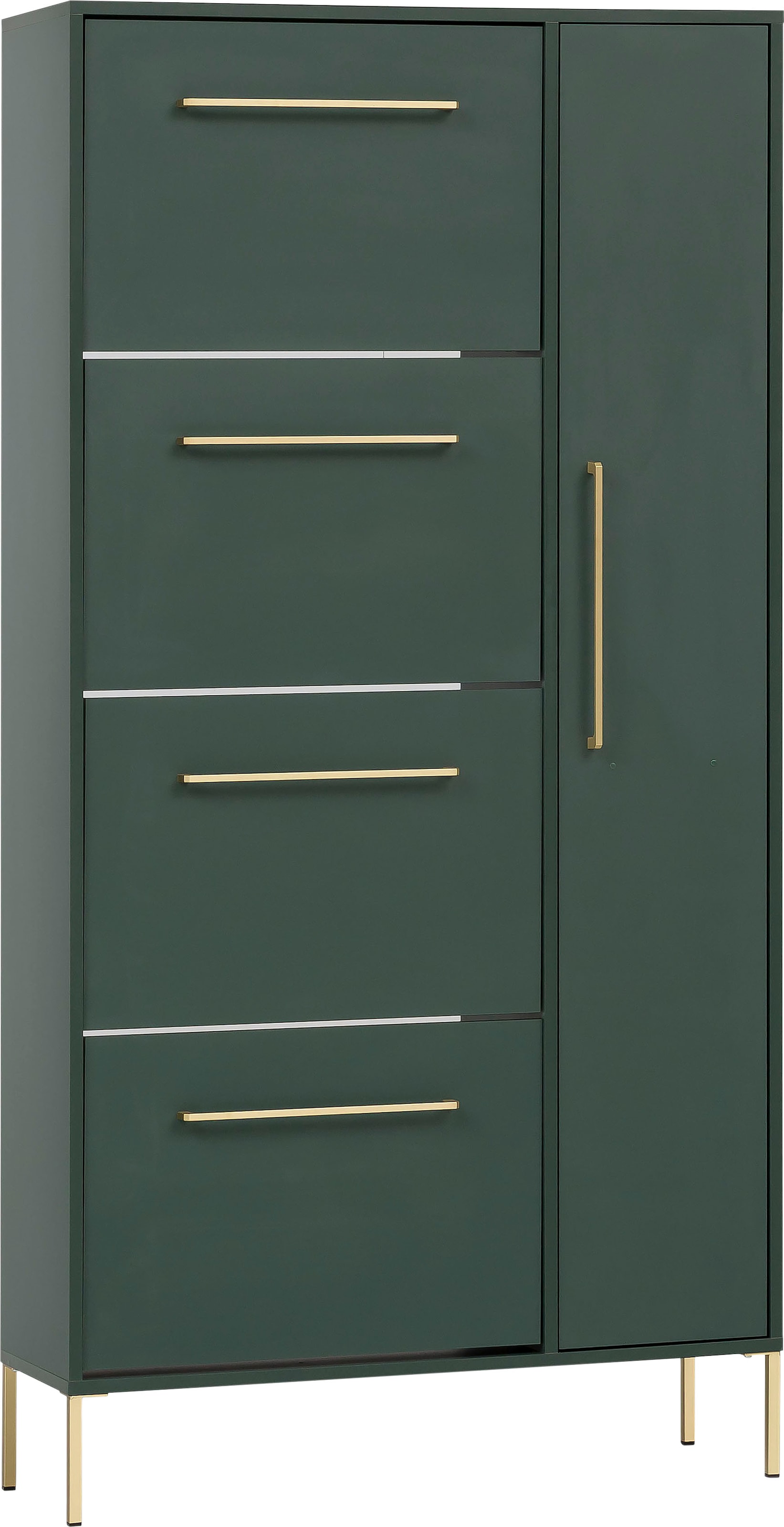 welltime Schuhschrank »Kent mit goldfarbenen Griffen«, Breite 88,4 cm, made in Germany
