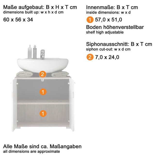 trendteam Badmöbel-Set »Tone«, (Set, 2 St.), Sparset,2-tlg.,B/H/T: ca. 60 /  172 / 34 cm bestellen | UNIVERSAL
