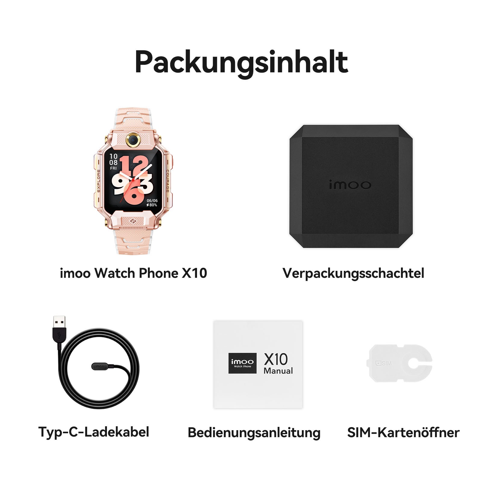 Imoo Smartwatch »Watch Phone X10« (4,06 cm / 1,6 ″) CaremeOS