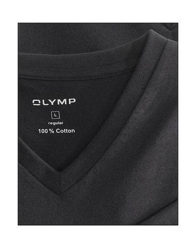 OLYMP T-Shirt »Casual«, (Packung, 2 tlg., 2er), mit Ton-in-Ton Logostickerei am Ärmel