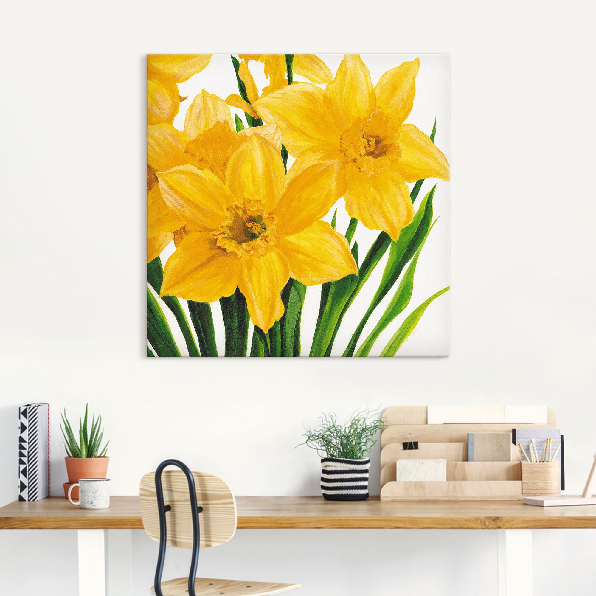 Artland Leinwandbild »Gelbe Narzissen«, Blumen, (1 St.), auf Keilrahmen gespannt