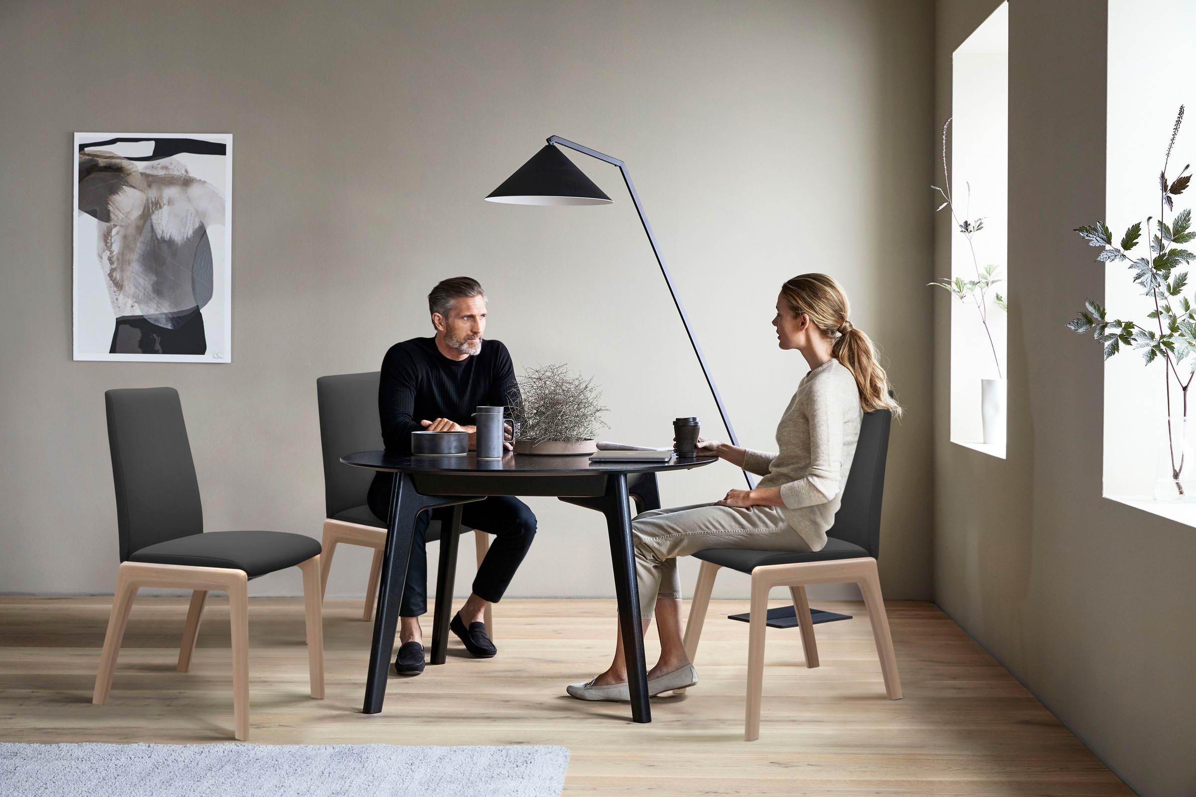 Stressless® Polsterstuhl »Laurel«, Microfaser DINAMICA, Low Back, Größe L, mit abgerundeten Beinen in Schwarz