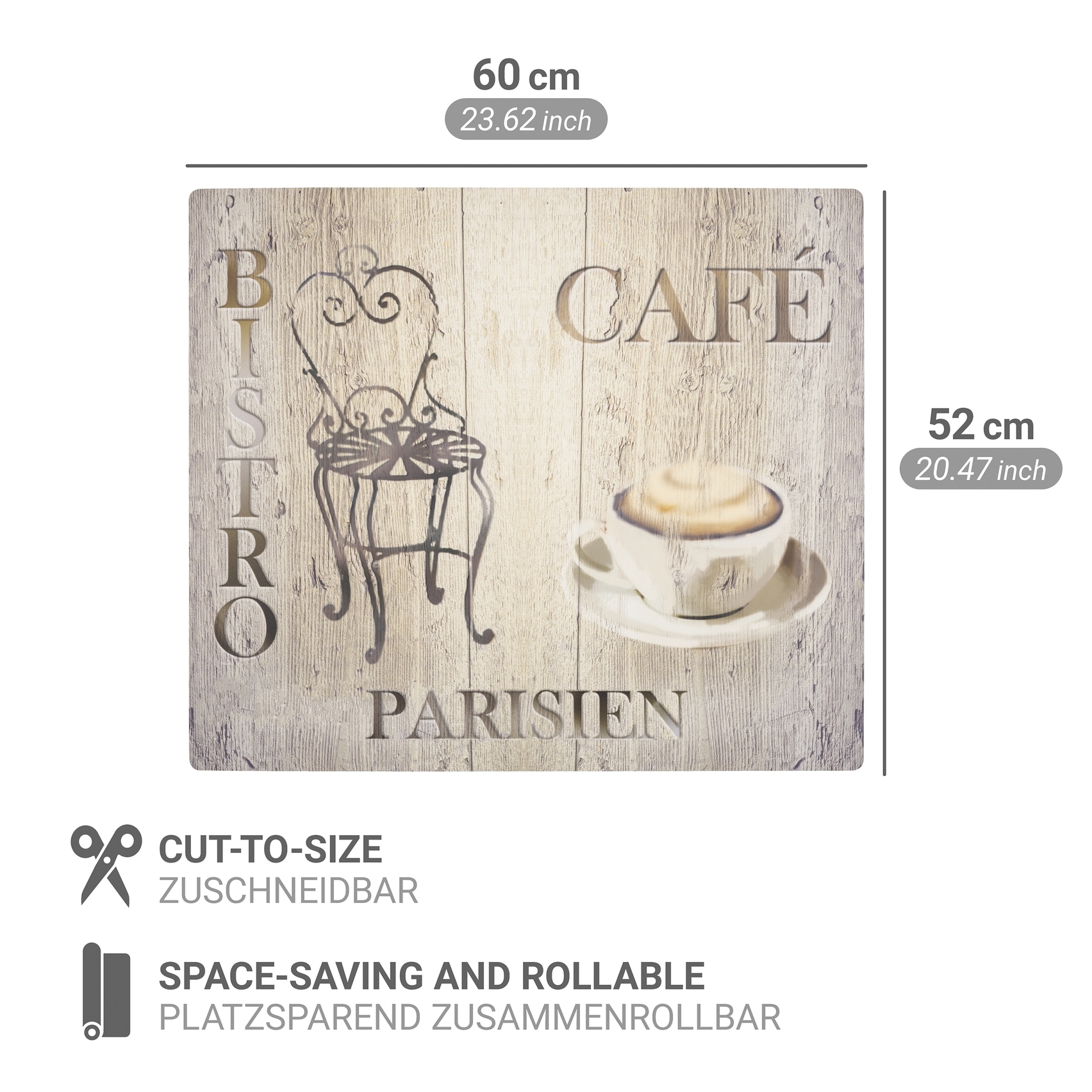 WENKO Herd-Abdeckplatte »Modell Bistro« Schutzmatte, Abdeckmatte für Kochfelder, Induktionsschutzmatte