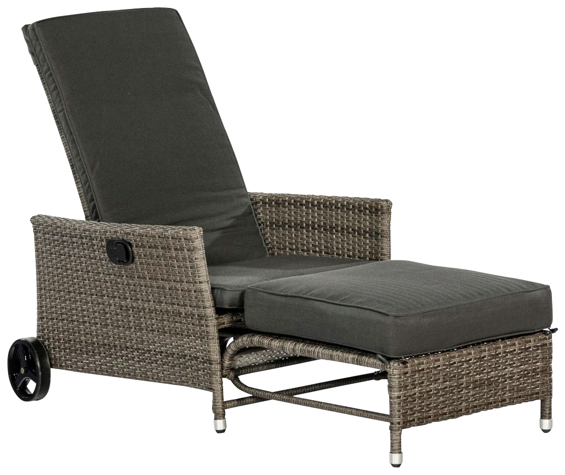 MERXX Gartensessel "Komfort Deckchair" Stahl/Kunststoff, inkl. Auflagen