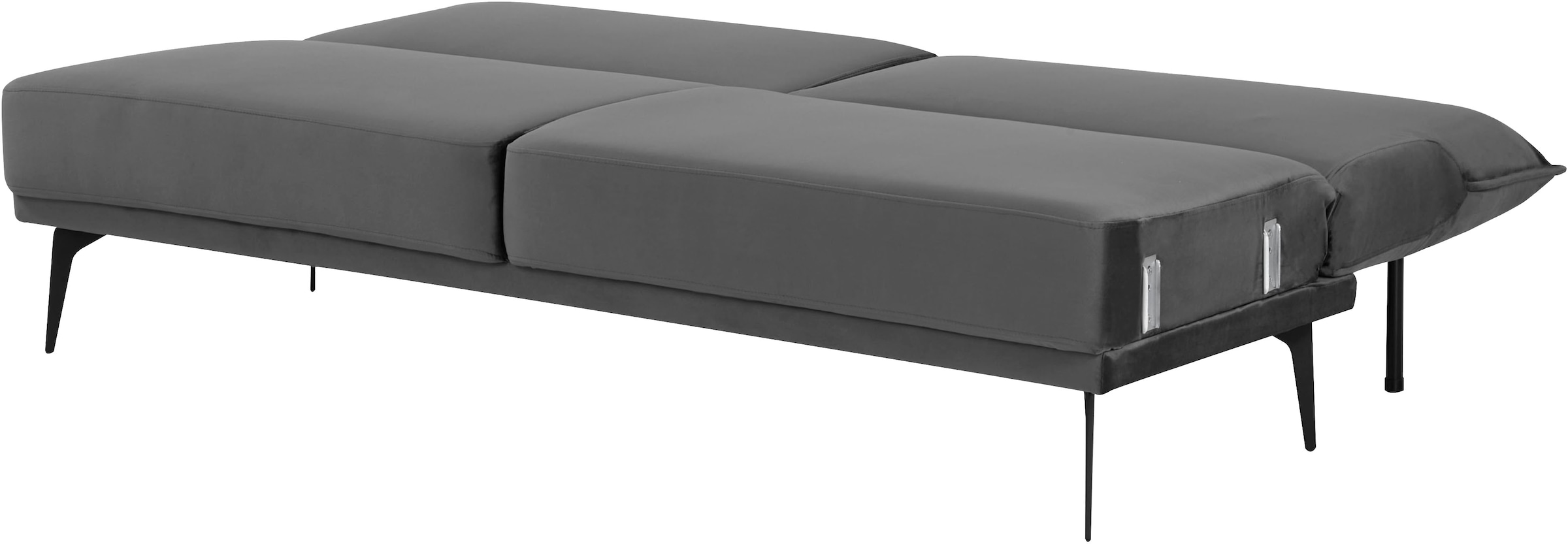 INOSIGN Schlafsofa »TULARE, 204 cm, klappbarer 3-Sitzer mit verstellbarer Rückenlehne,«, Schlaffunktion, Velvet-Samtvelours u. Webstoff