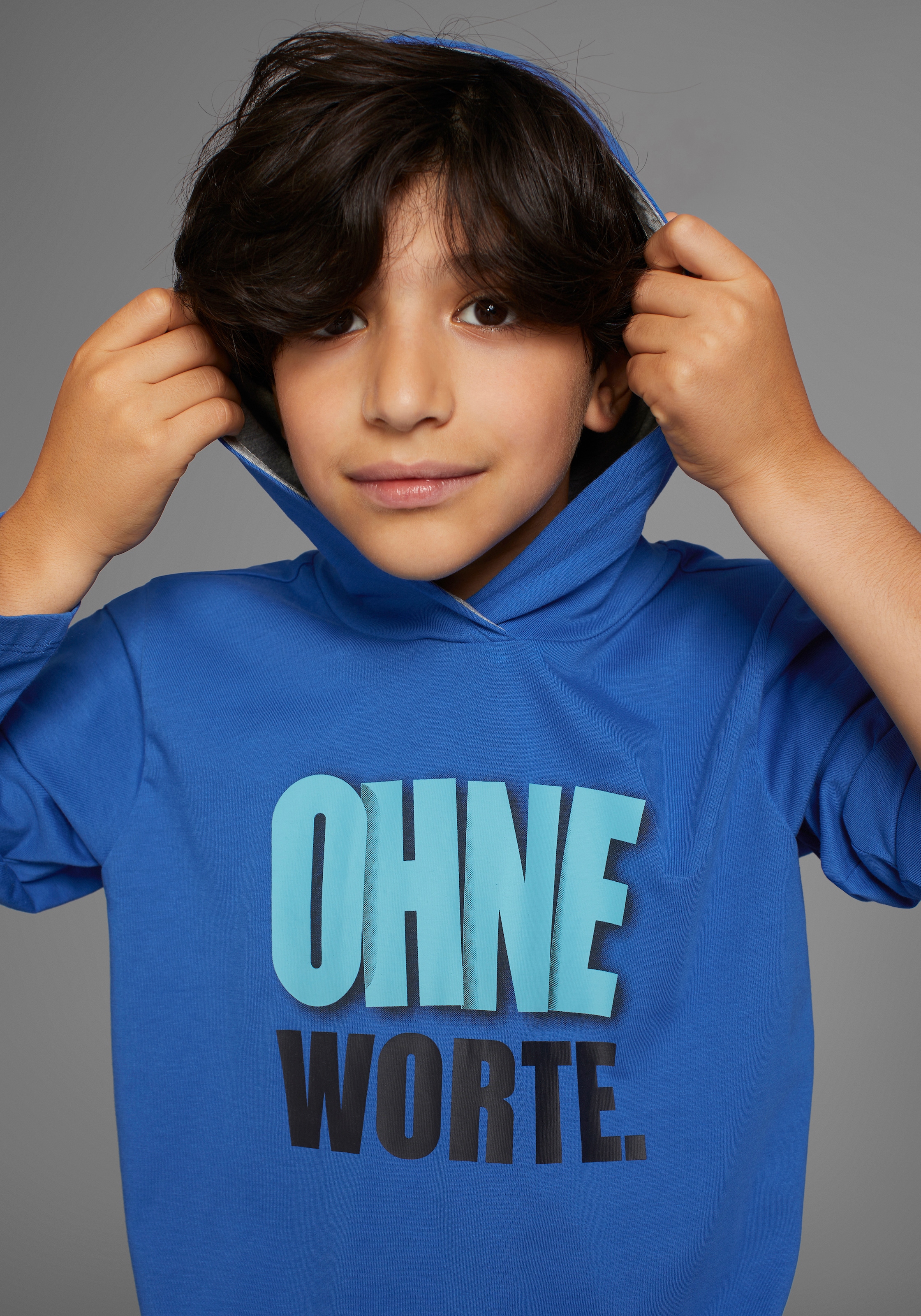 KIDSWORLD Kapuzenshirt »OHNE Worte!« , cooler Spruch