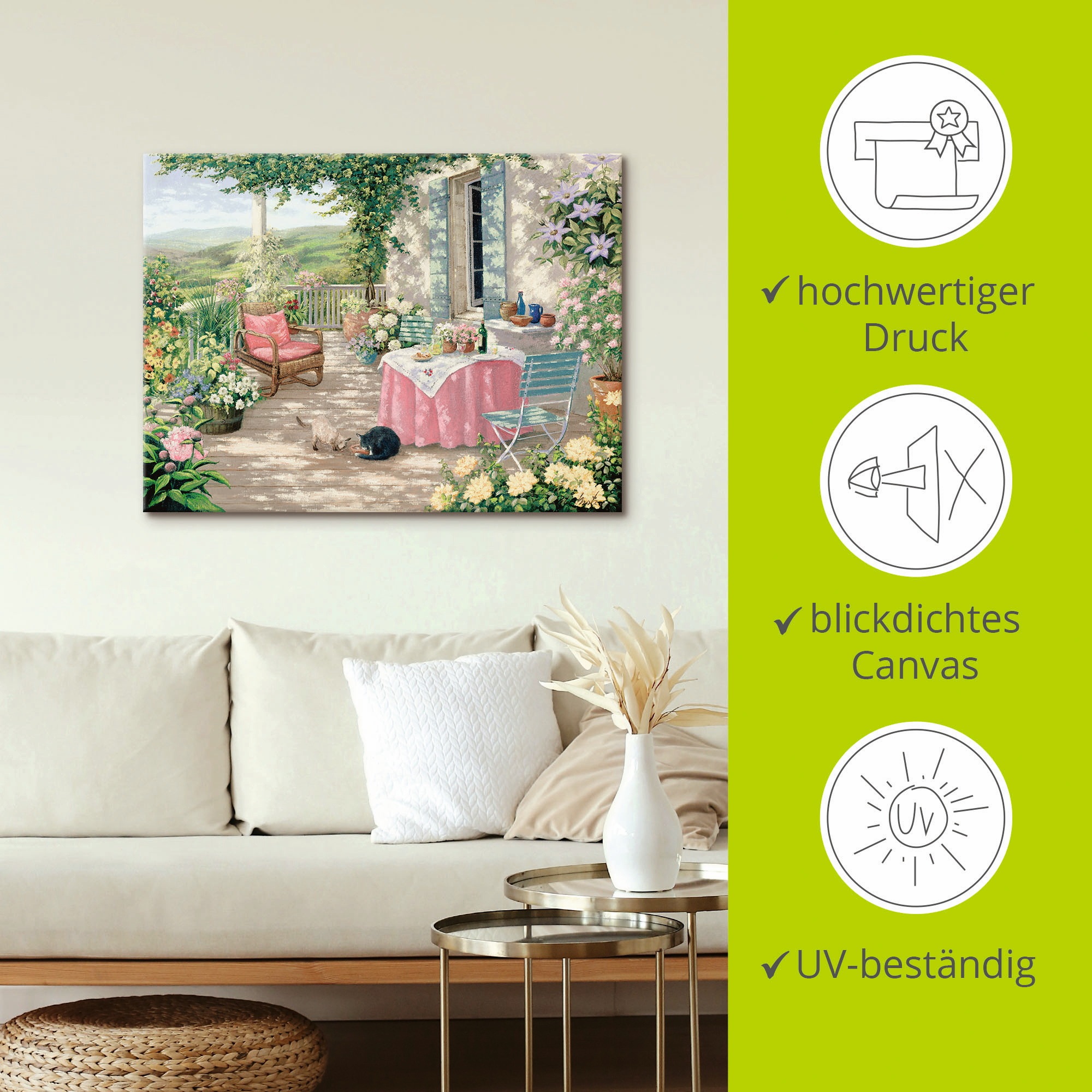 Artland Wandbild »Brunch«, Garten, (1 St.), als Leinwandbild, Poster in verschied. Größen