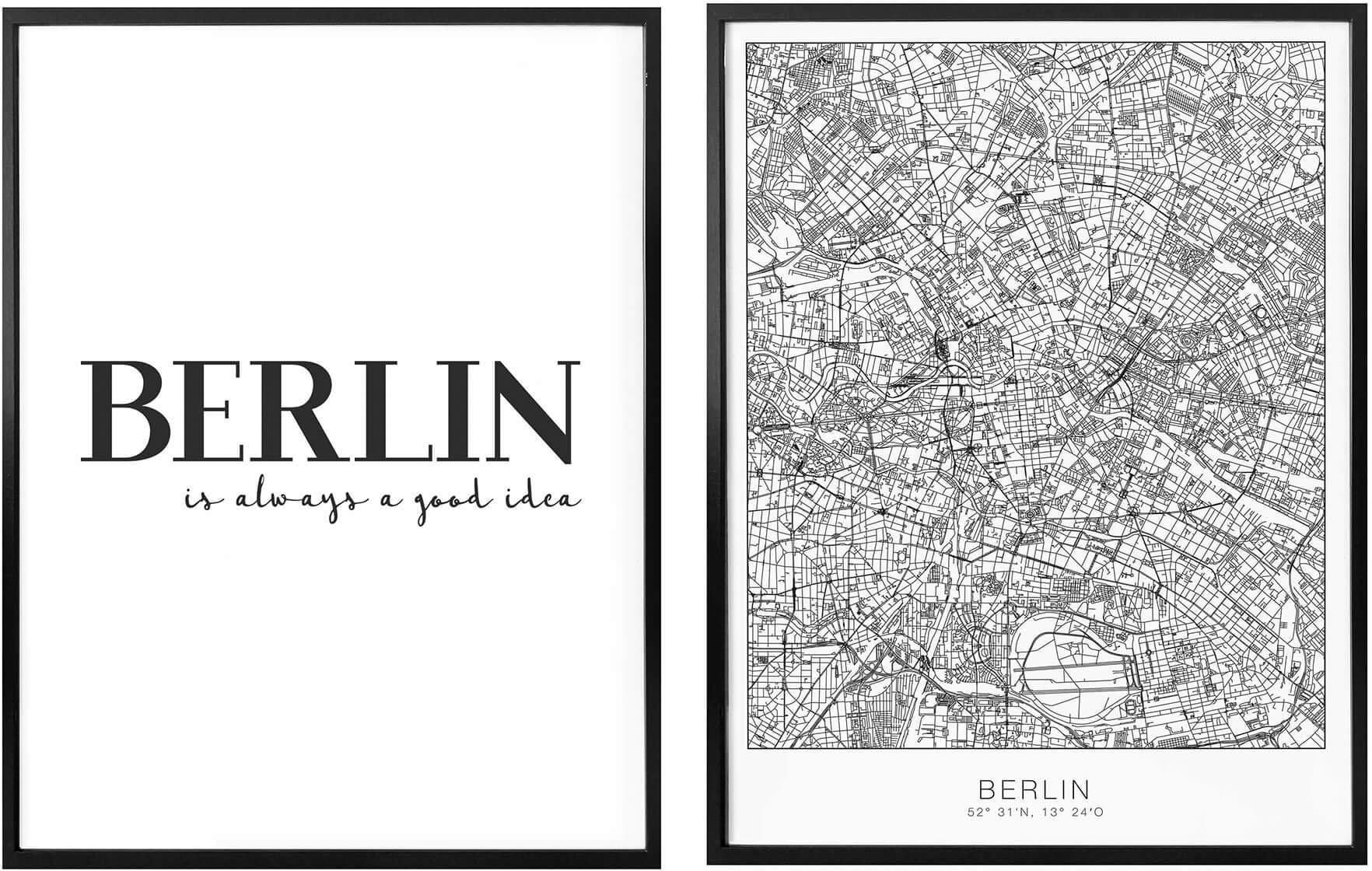 Wall-Art Poster »Berlin is always a good idea«, (Set, 2 St.), mit Rahmen,  Poster, Wandbild, Bild, Wandposter auf Raten bestellen