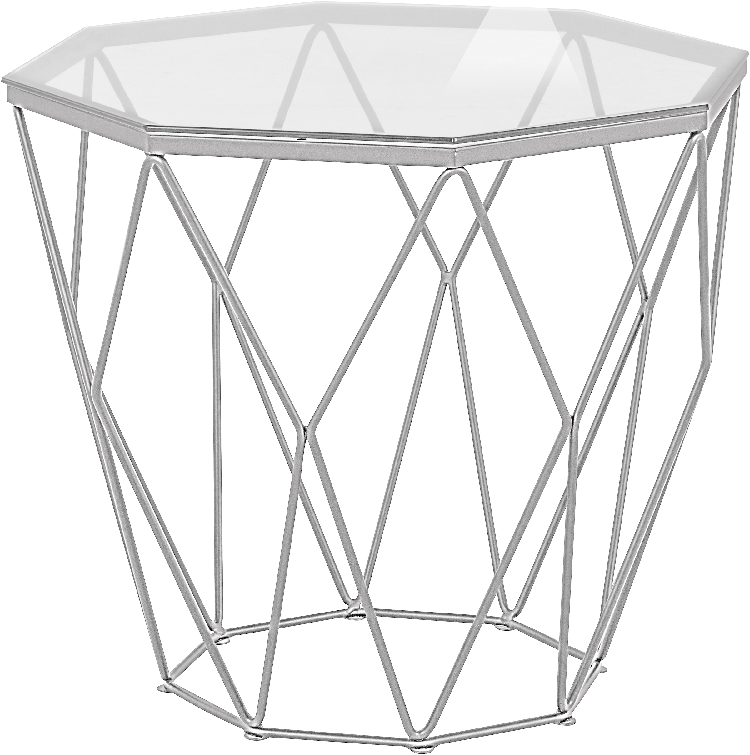 Guido Maria Kretschmer Home&Living Beistelltisch »Caen«, mit Glasplatte und Metall, Breite 60 cm