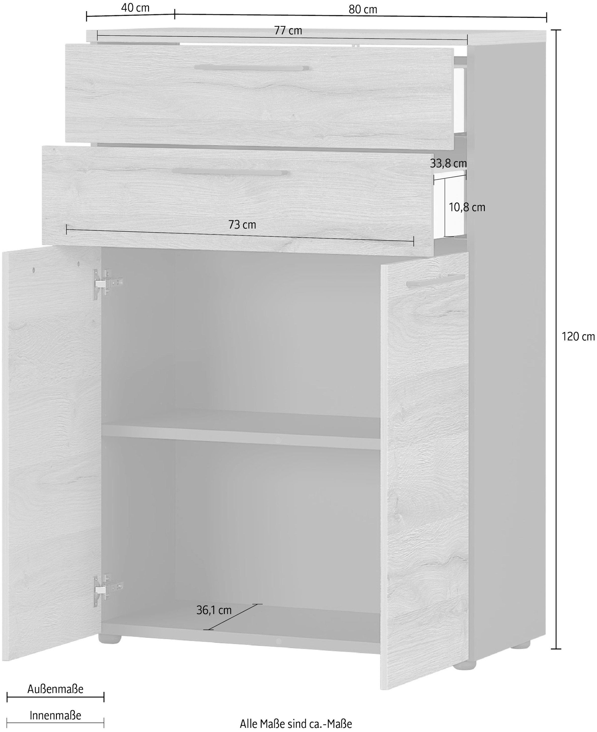 GERMANIA Aktenschrank »GW-Agenda«, opt. mit Schublade, Maße 80x120 cm, Made in Germany