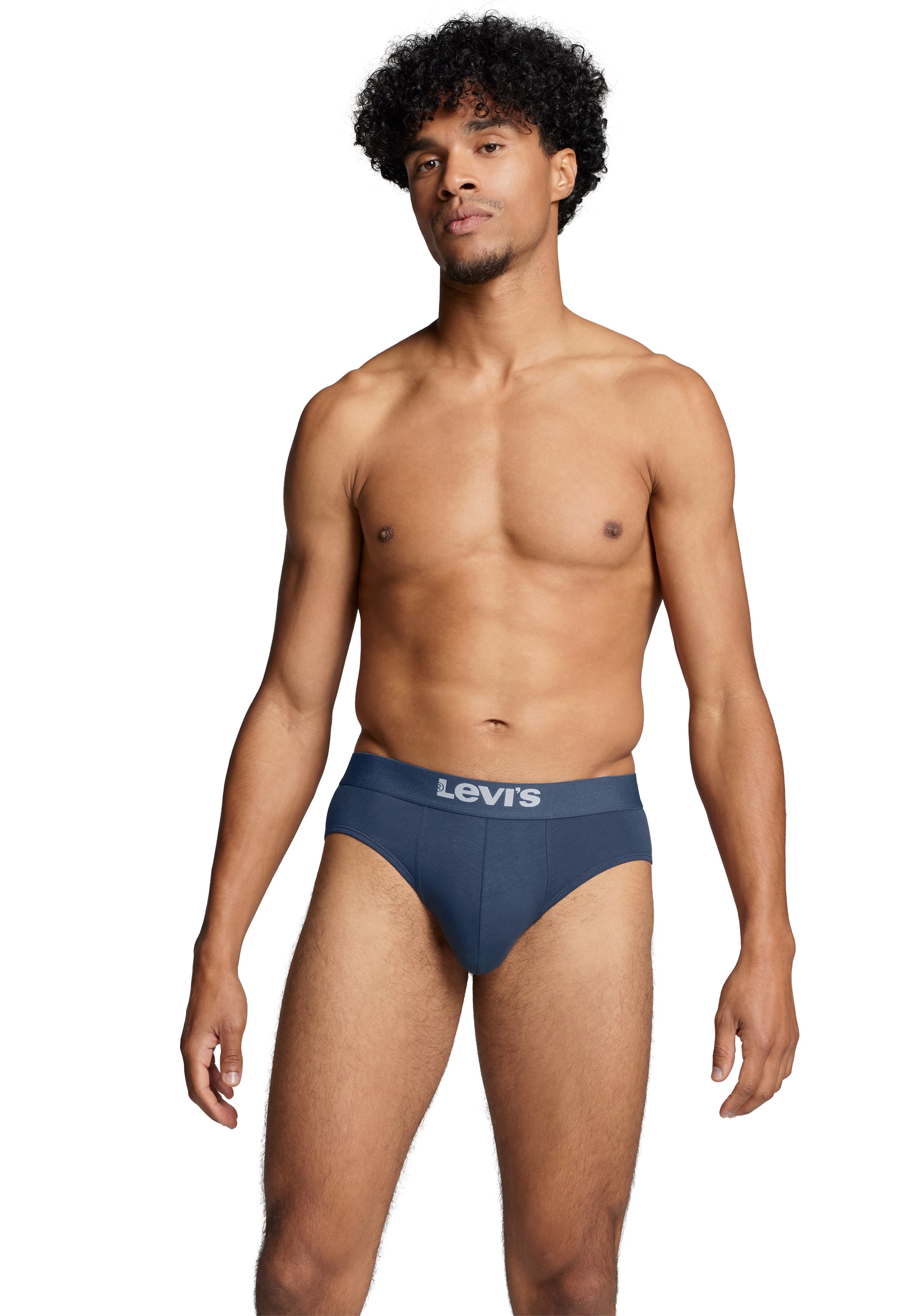 Levi's® Slip »LEVIS MEN SOLID BASIC BRIEF ORG CO 2P«, (2er Pack), mit kontrastreichem Logobund, ohne Eingriff