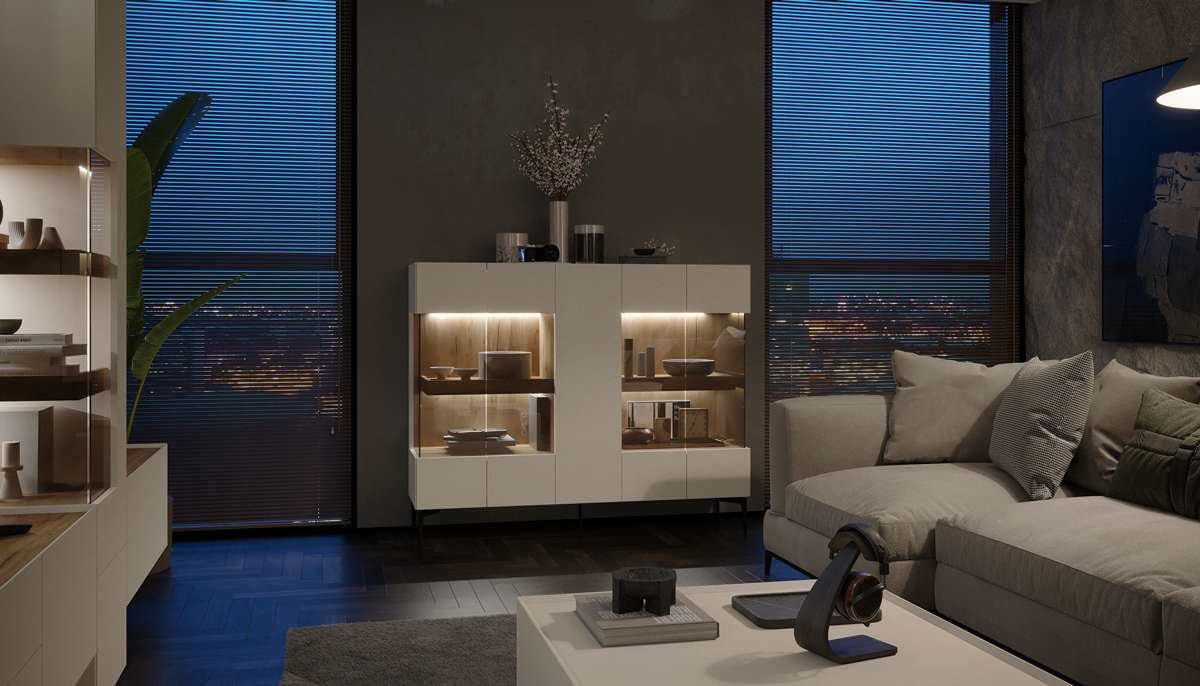 Places of Style Sideboard »Sky45«, Vitrine, Lackiert mit wasserbasiertem UV-Lack
