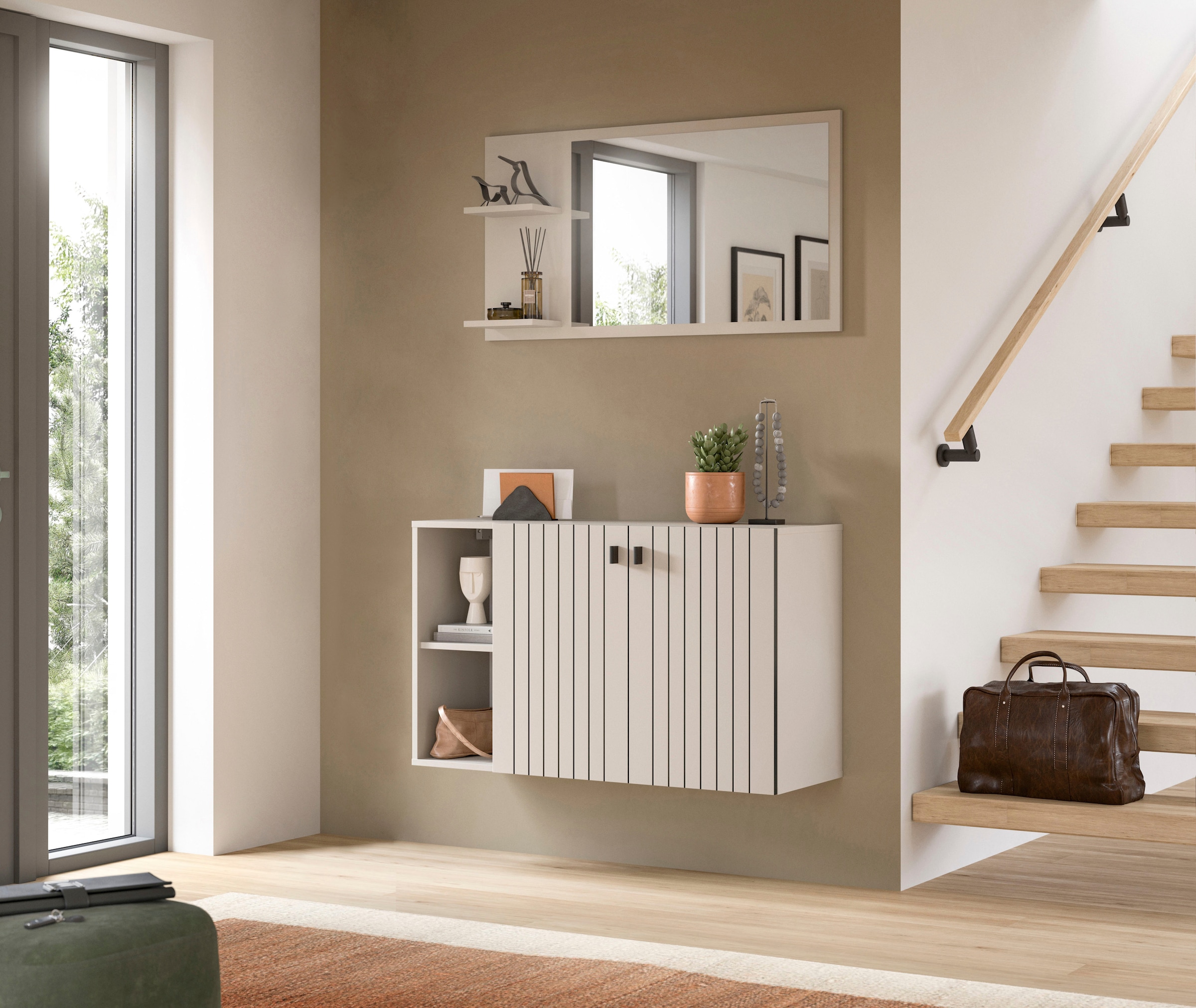 INOSIGN Spiegel »TATIO, 106x55x16 cm, 2 Ablageböden, große Spiegelfläche«