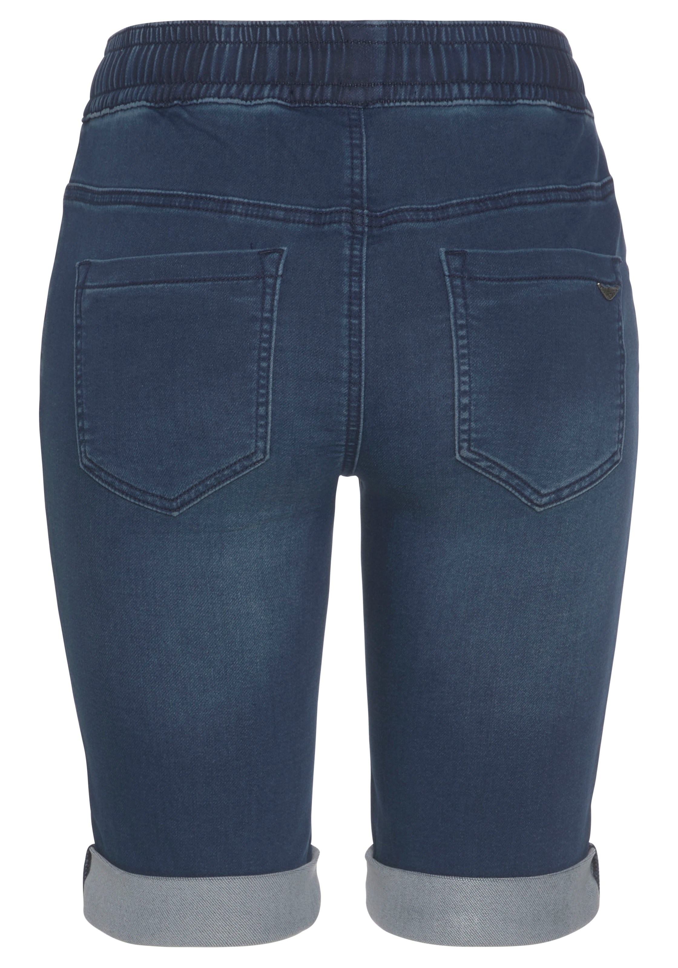 Arizona Jogg-Jeansbermudas, hohe Leibhöhe, krempelbare Beinabschlüsse, Used-Look