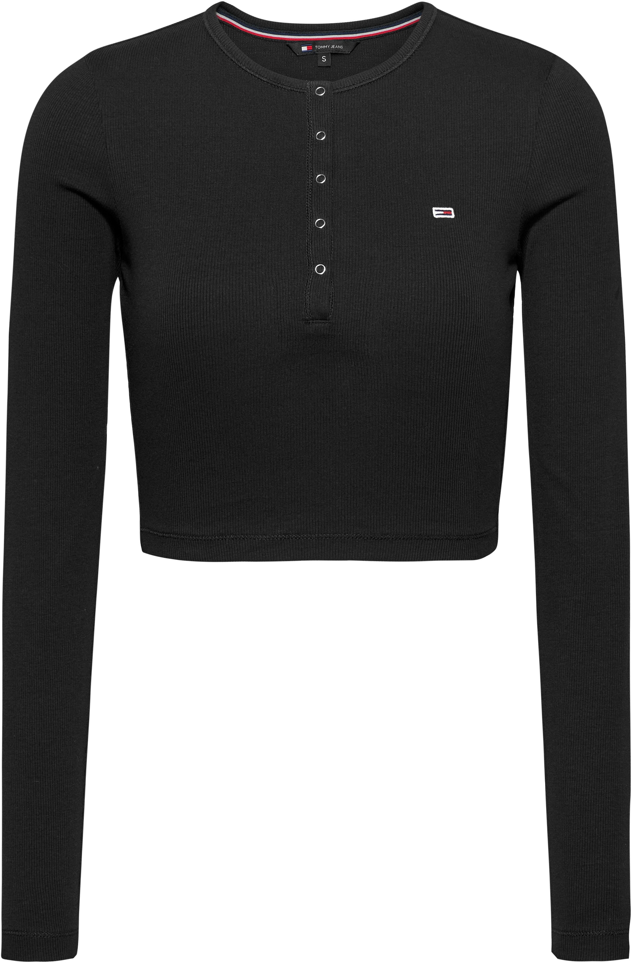 Tommy Jeans Langarmshirt »TJW CRP HENLEY TOP LS«, in modischer Cropped Form