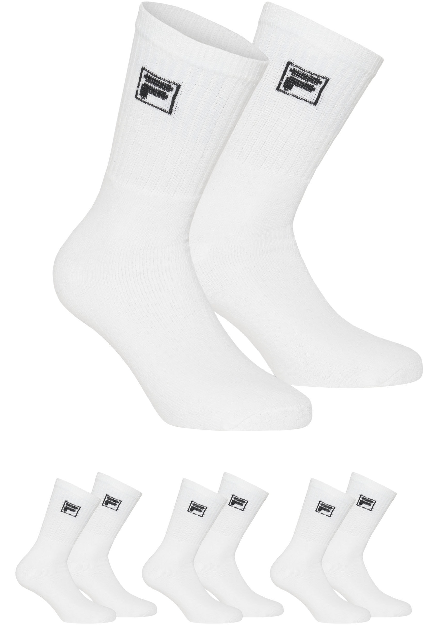 Fila Sportsocken »UNISEX CREW TENNIS FULL TERRY SOCKS«, (9 Paar), mit langem Rippenbündchen