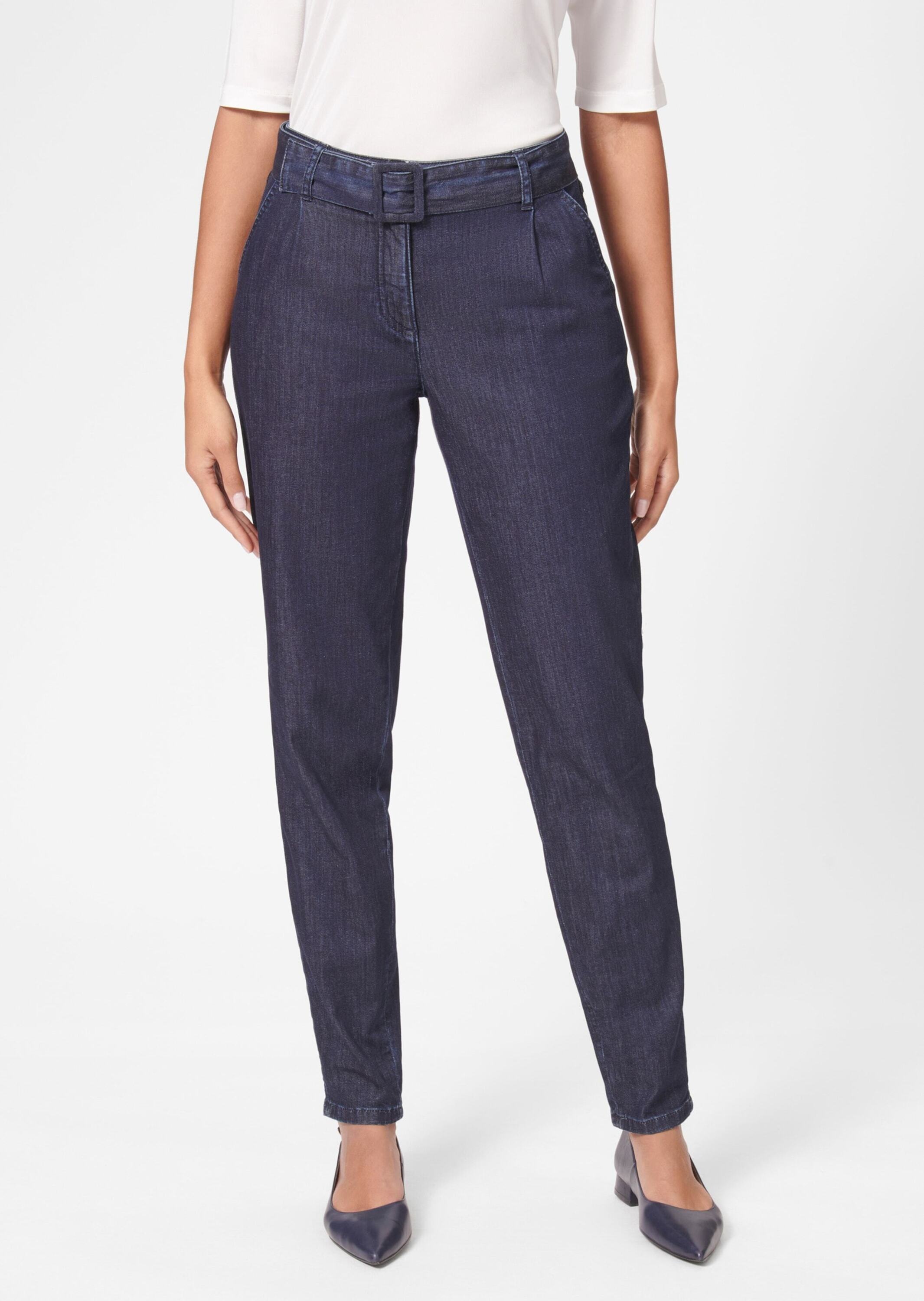 MADELEINE Regular-fit-Jeans »Hose Karotten-Jeans mit Bundfalten«