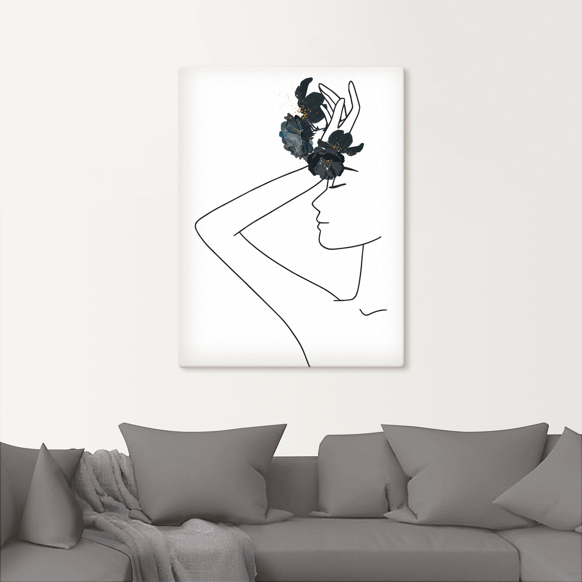 Artland Wandbild »Moderne LineArt Mädchen I«, Modebilder, (1 St.), als Leinwandbild, Poster in verschied. Größen