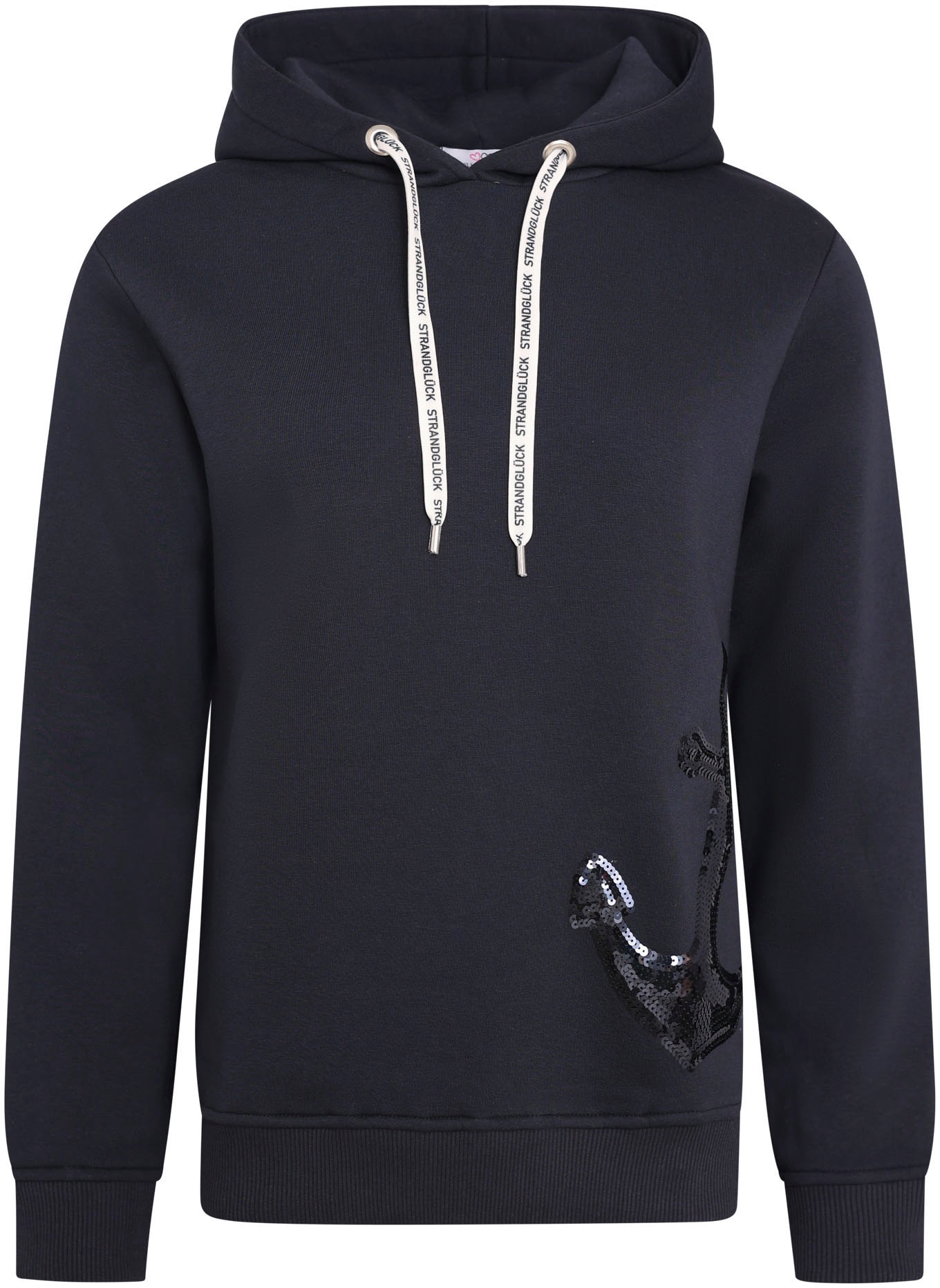 Kapuzensweatshirt, mit Pailettendetail in Form eines Ankers